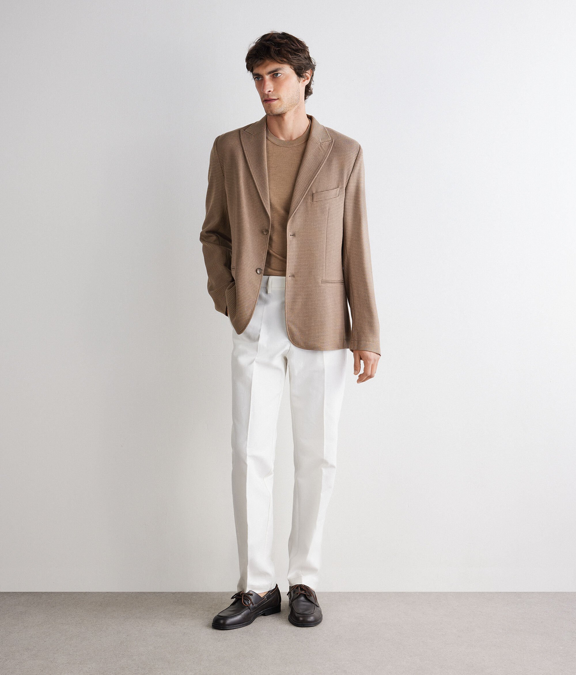 Jaqueta pota de gall de Cashmere i seda