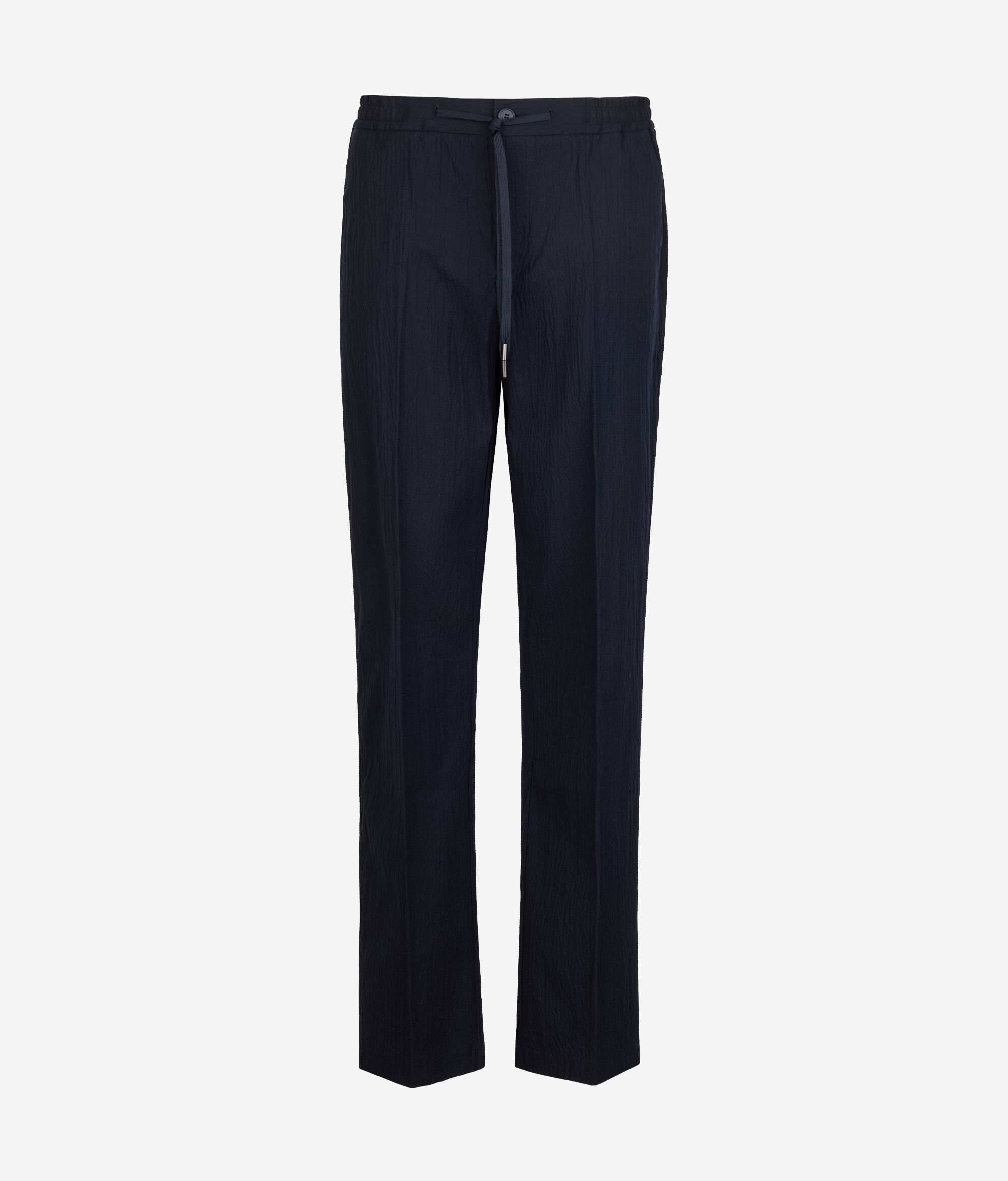 Seersucker textured trousers