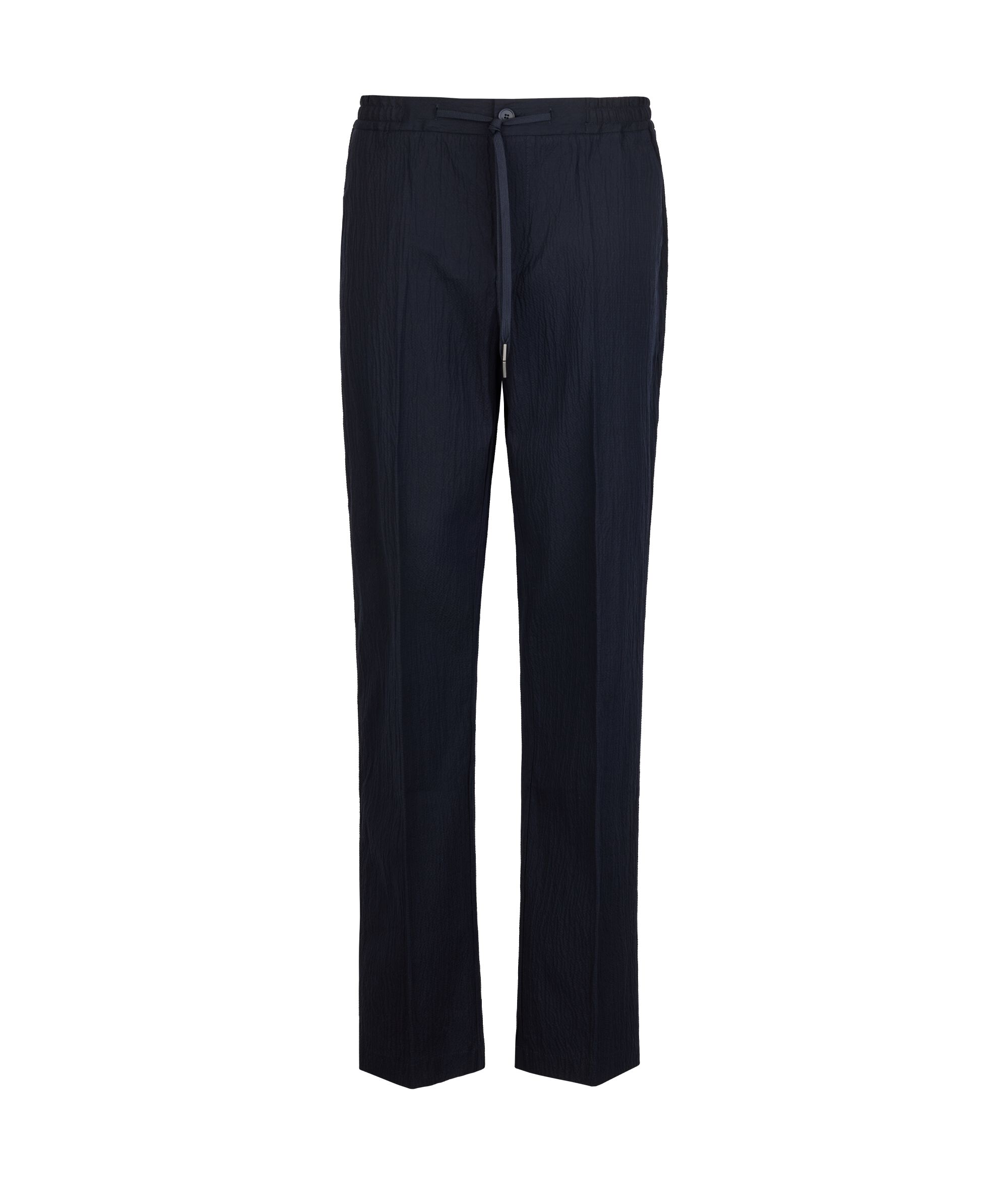 Seersucker textured trousers