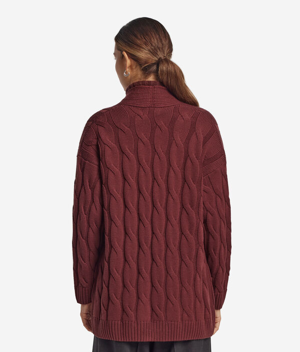 Кардиган из шерсти с узором «косичка»