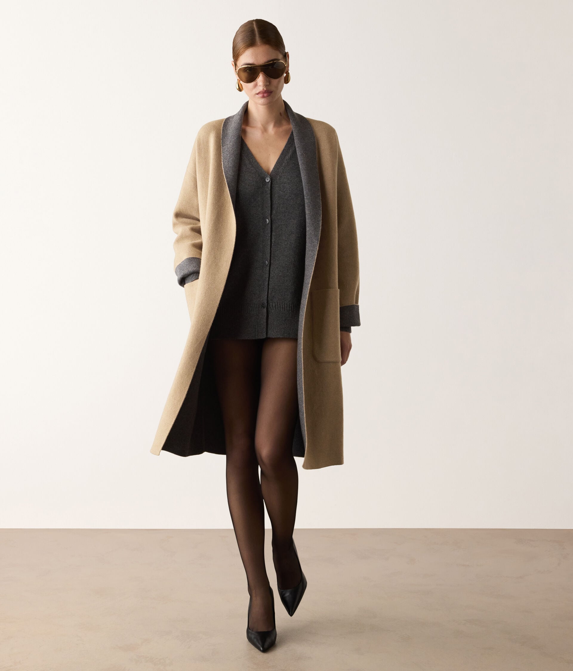 Manteau réversible en cachemire