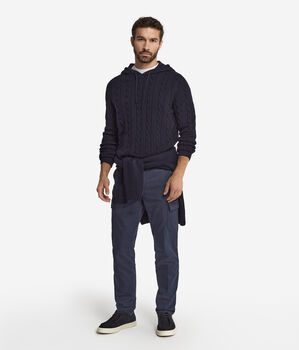 Sweatshirt avec motif à torsades en cachemire ultra-doux