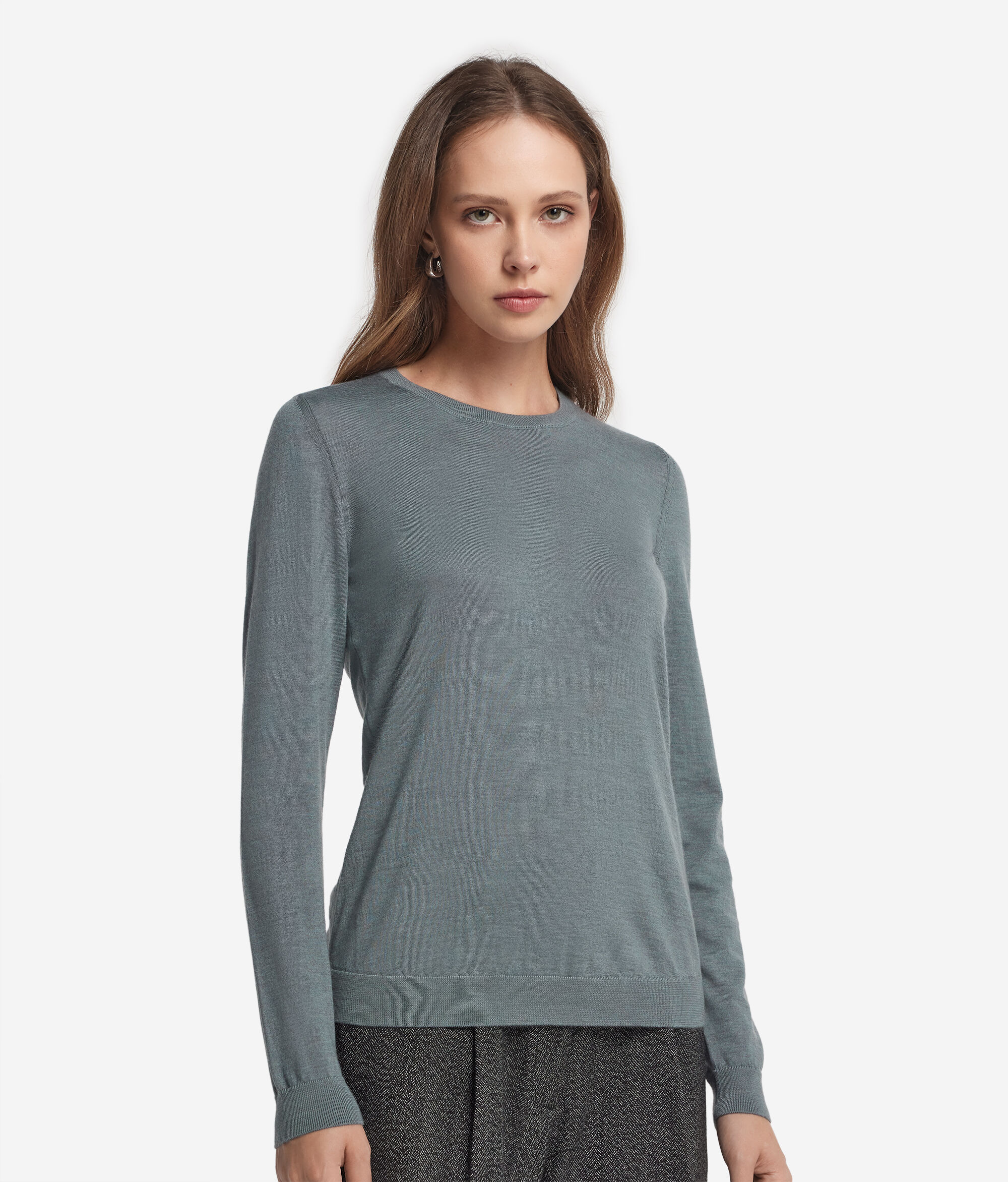 Pull femme à col rond en cachemire ultra-fin