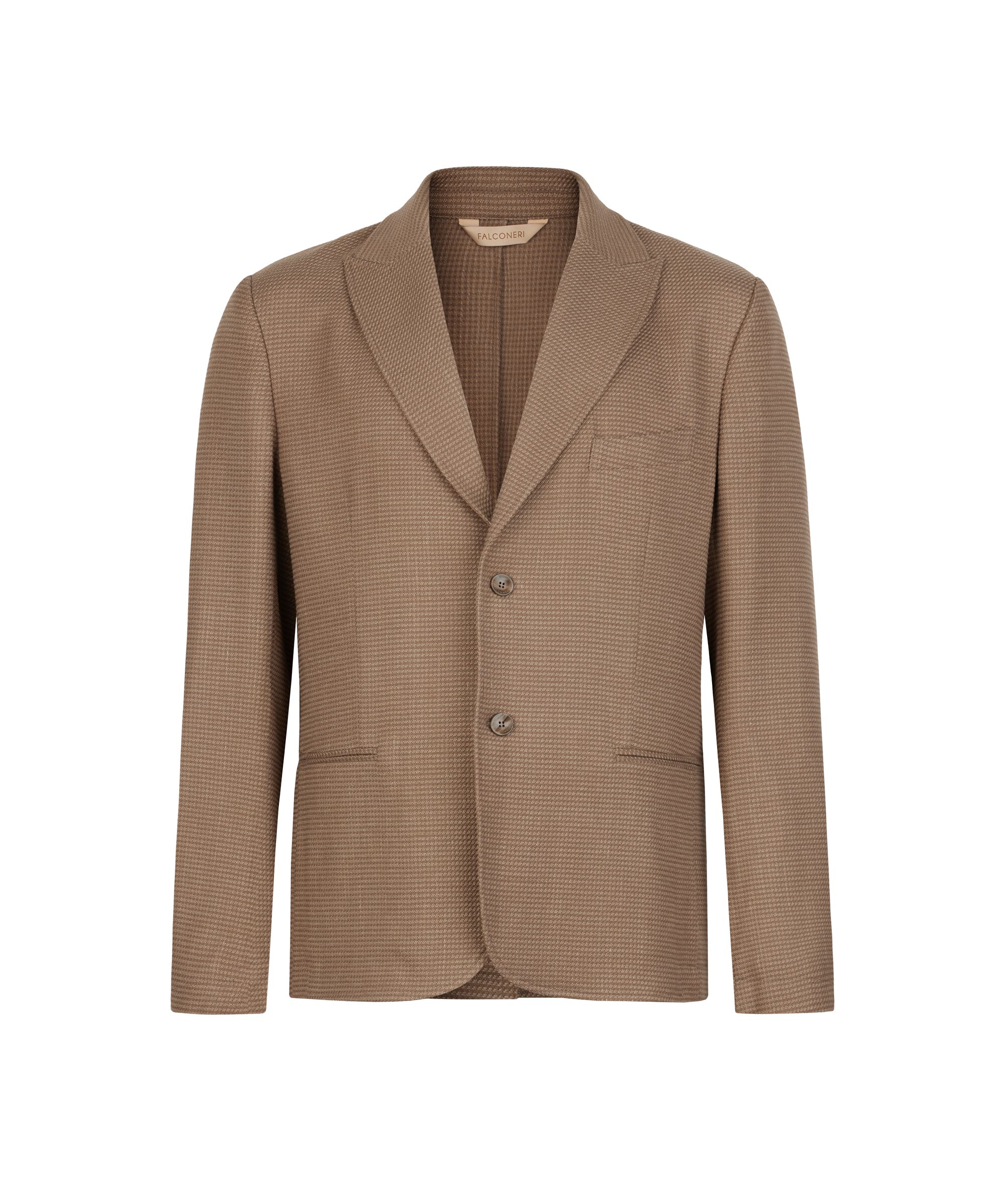 Blazer aus Kaschmir und Seide mit Hahnentrittmuster