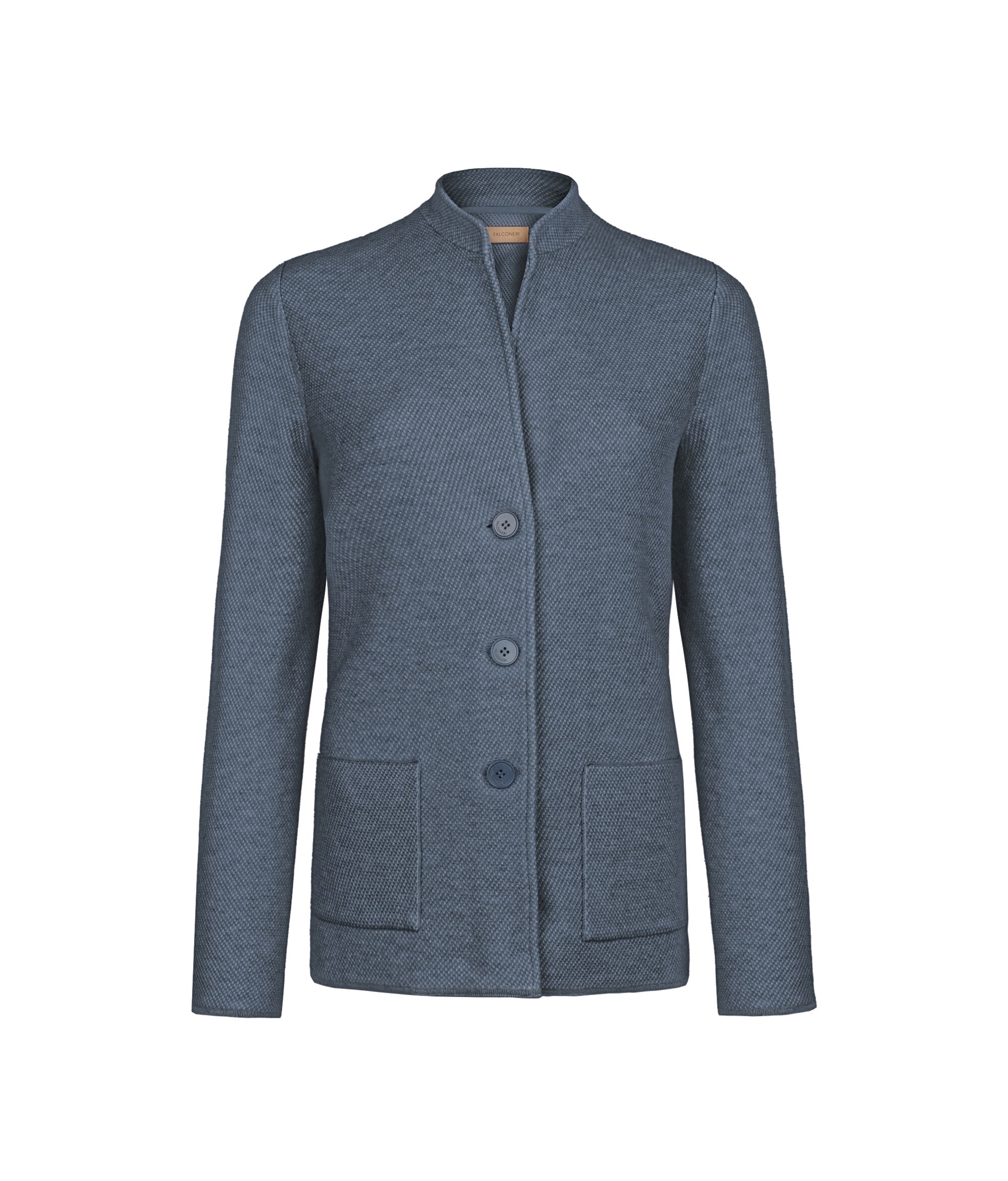 Zweifarbiger Blazer aus Wolle und Kaschmir