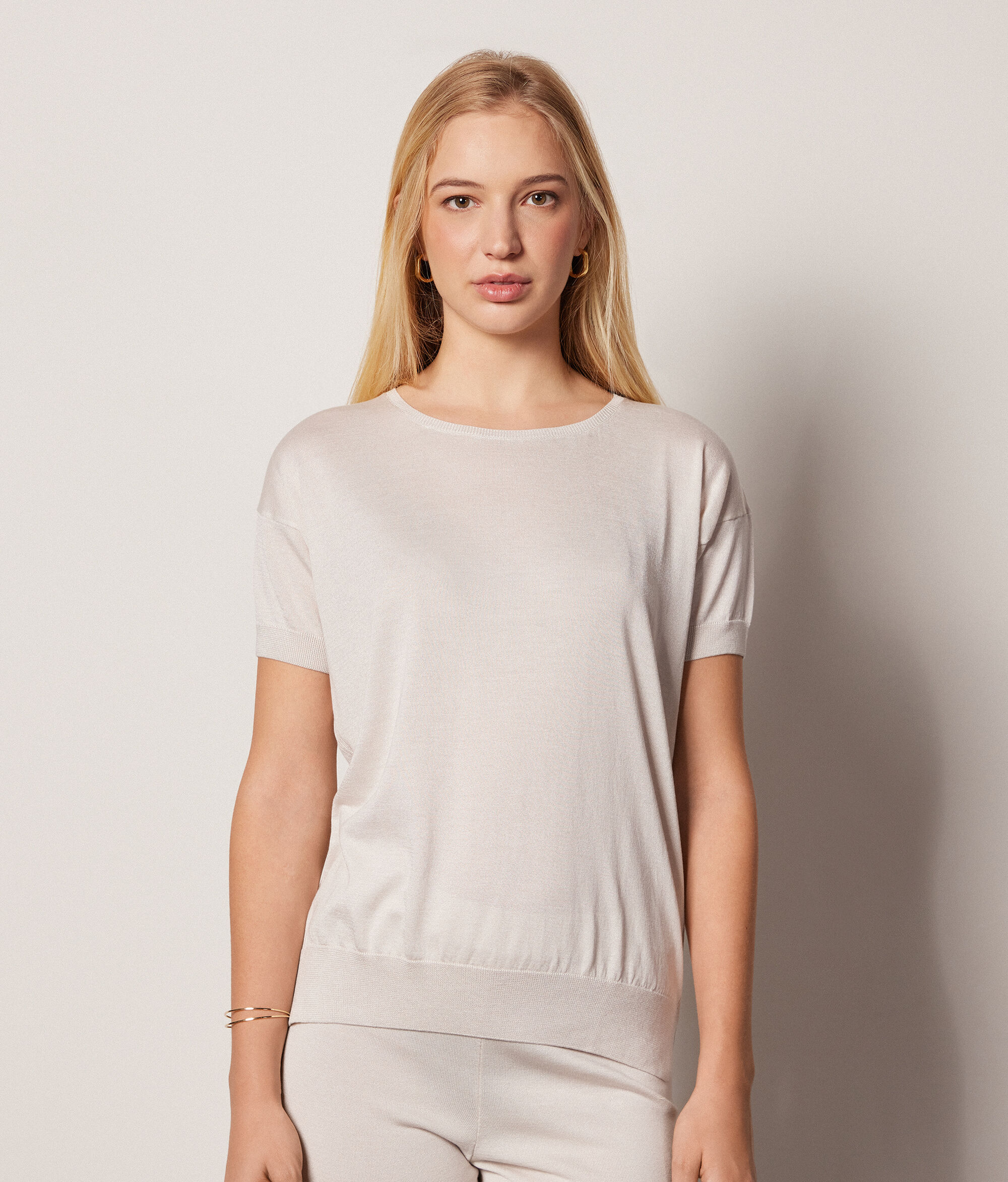 Maglia Girocollo in Seta e Cotone
