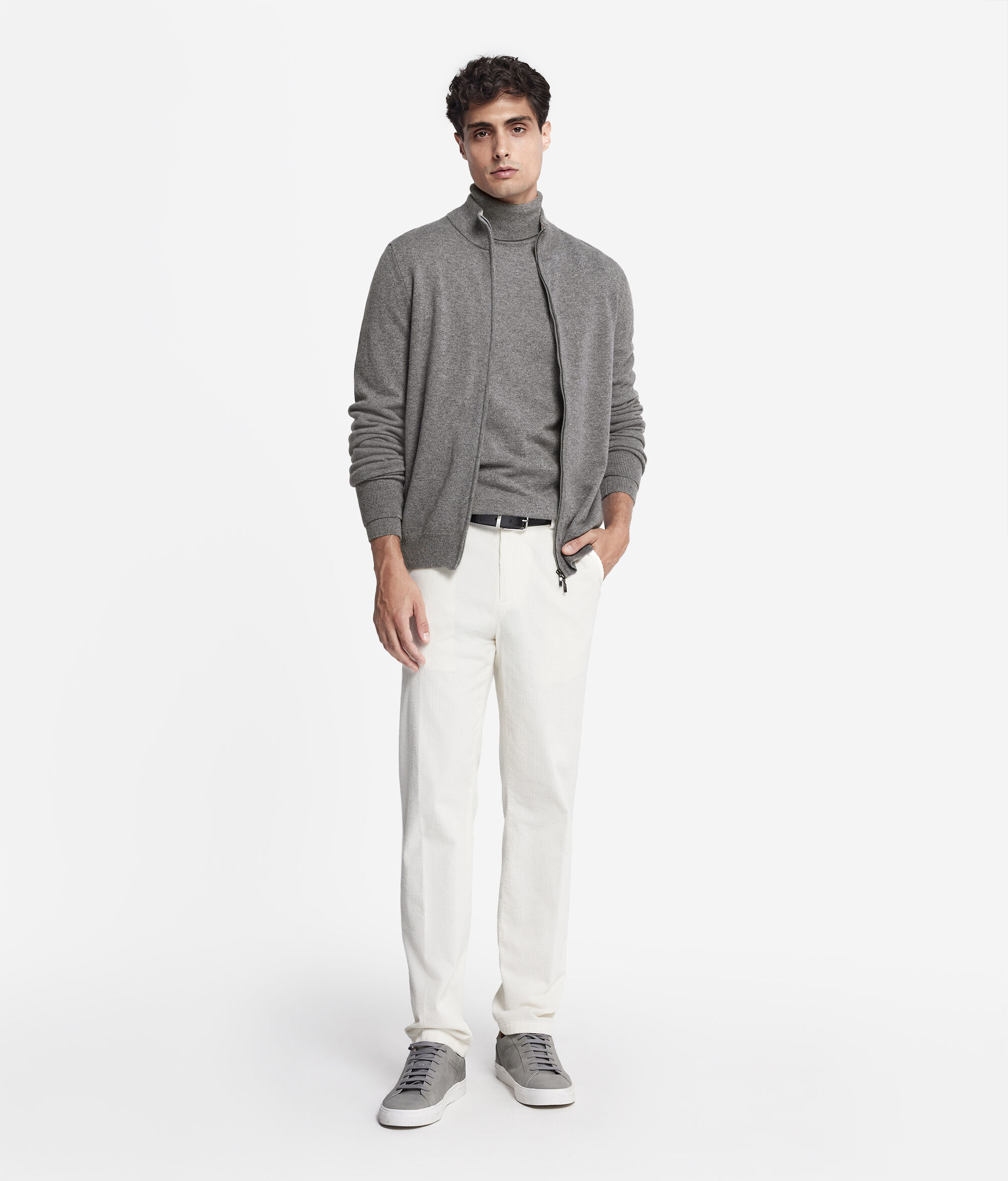 Cardigan mit durchgehendem Reißverschluss aus Kaschmir Ultrasoft