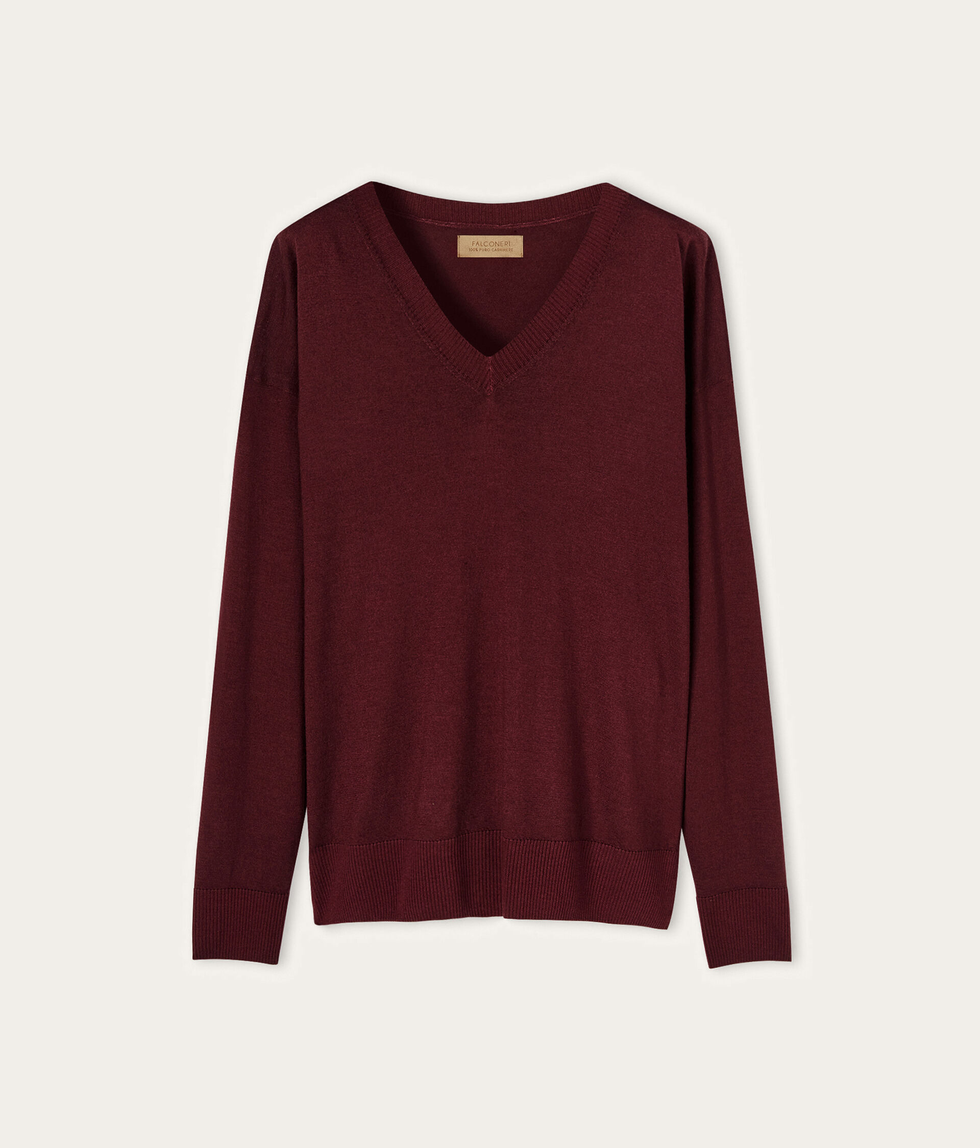 V-Neck Cashmere Jumper with Slits