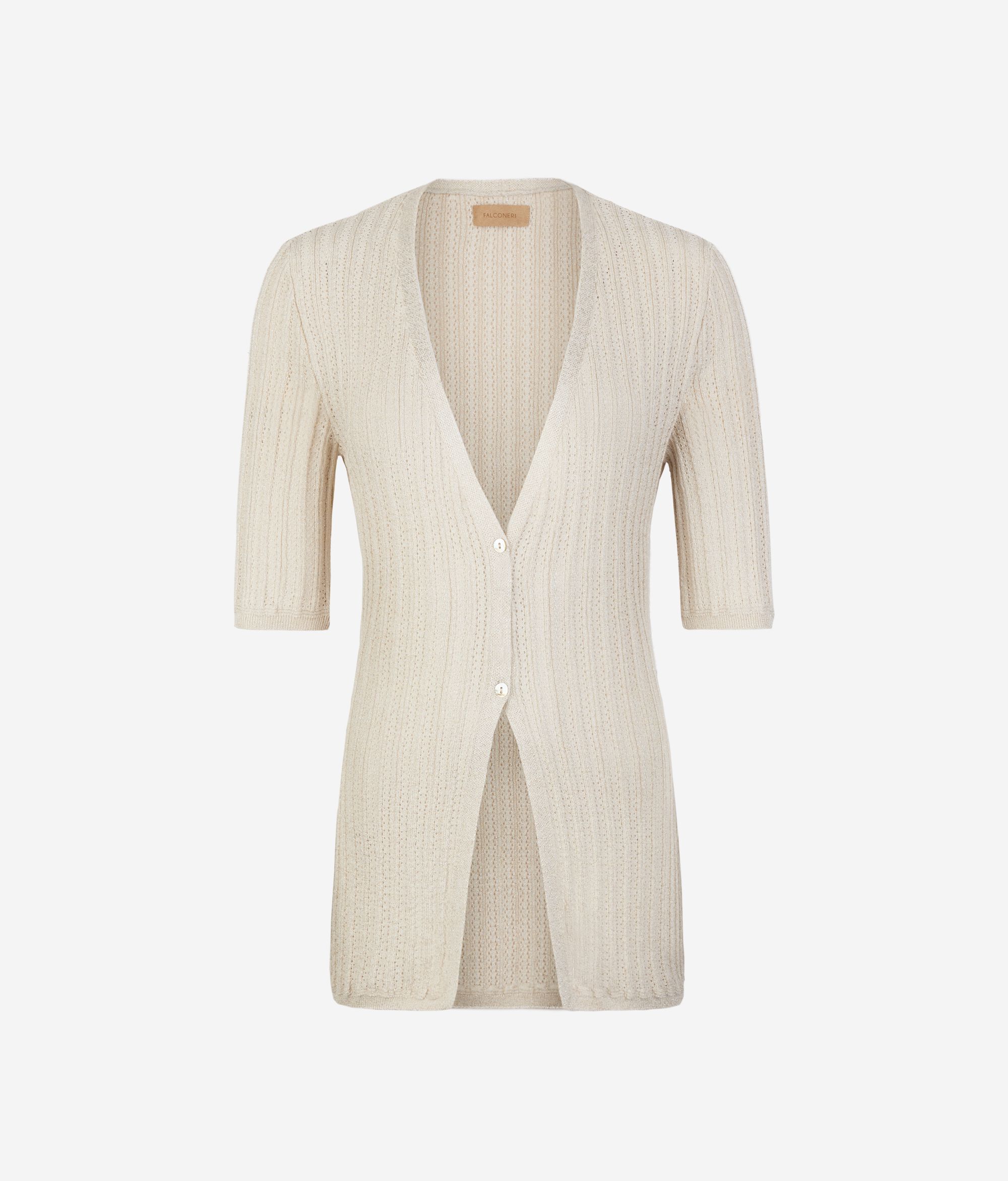 Càrdigan de canalé de lamé