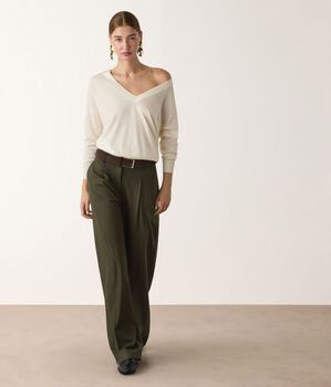 Pantalone palazzo in lana