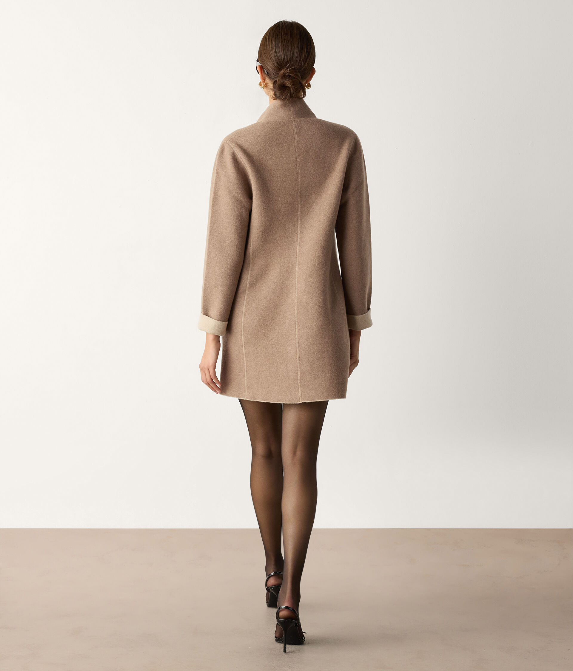Manteau réversible à boutons en cachemire ultra-doux