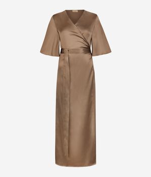 Wickelkleid aus Satin