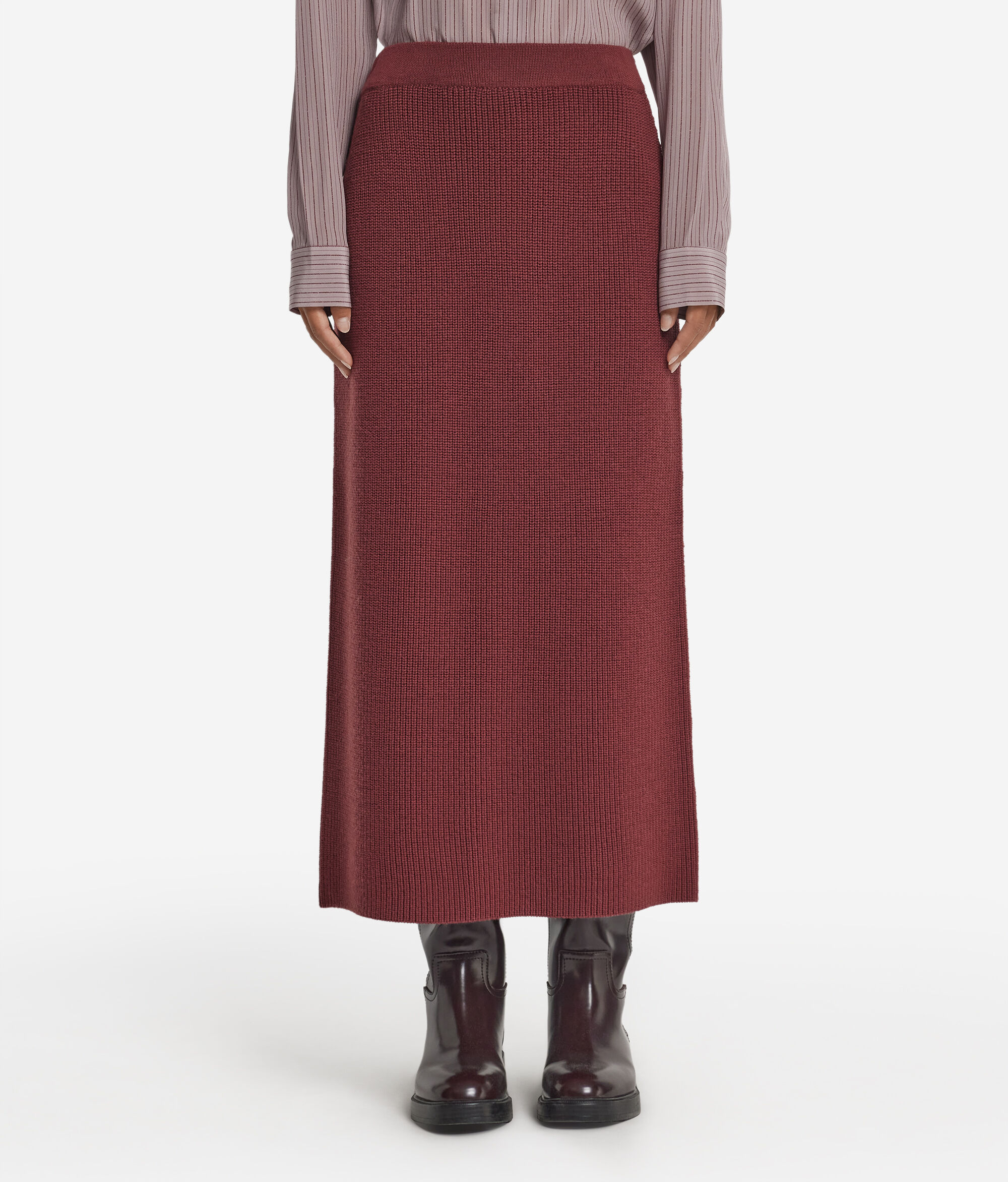 Юбка из шерсти в рубчик