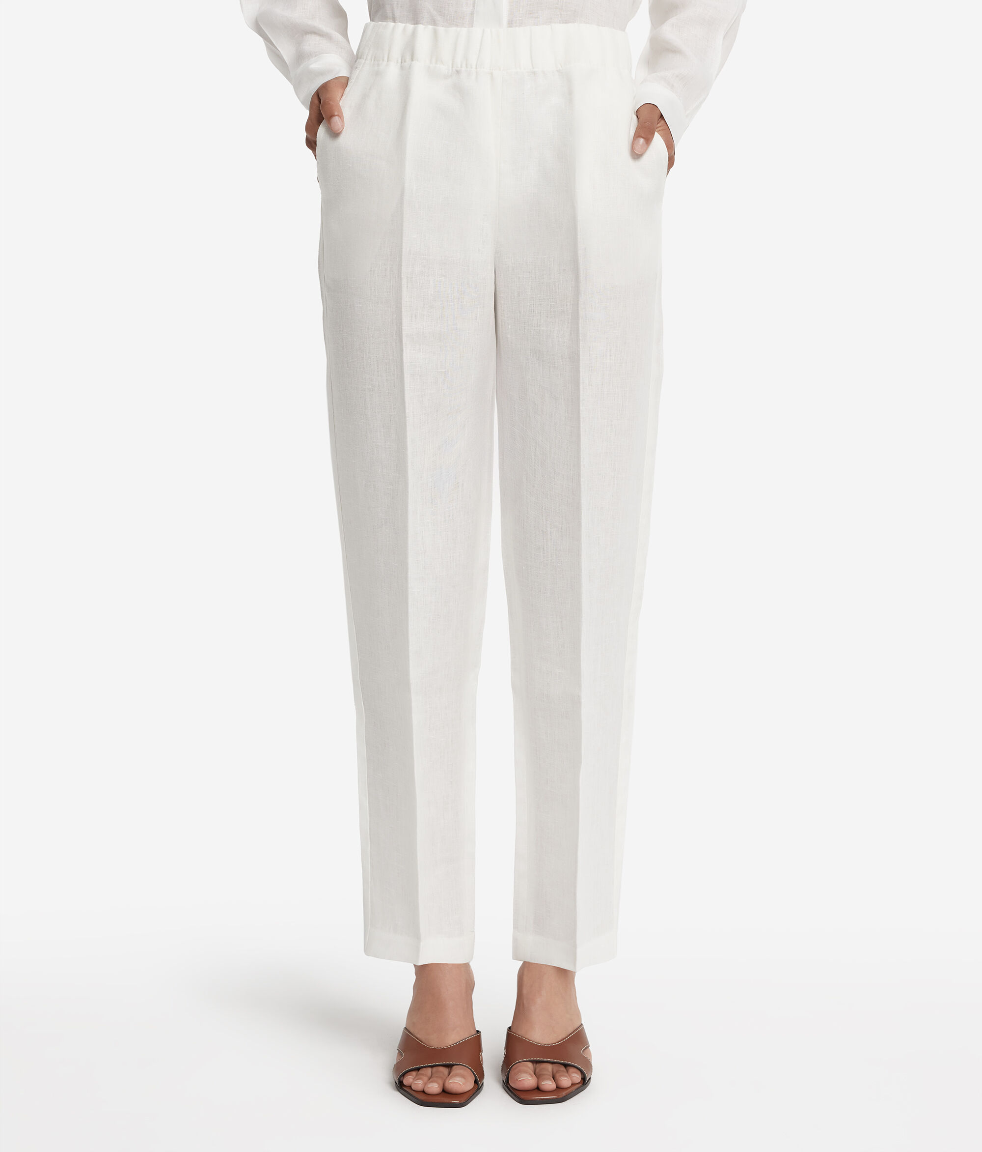 Pantalone sigaretta in lino