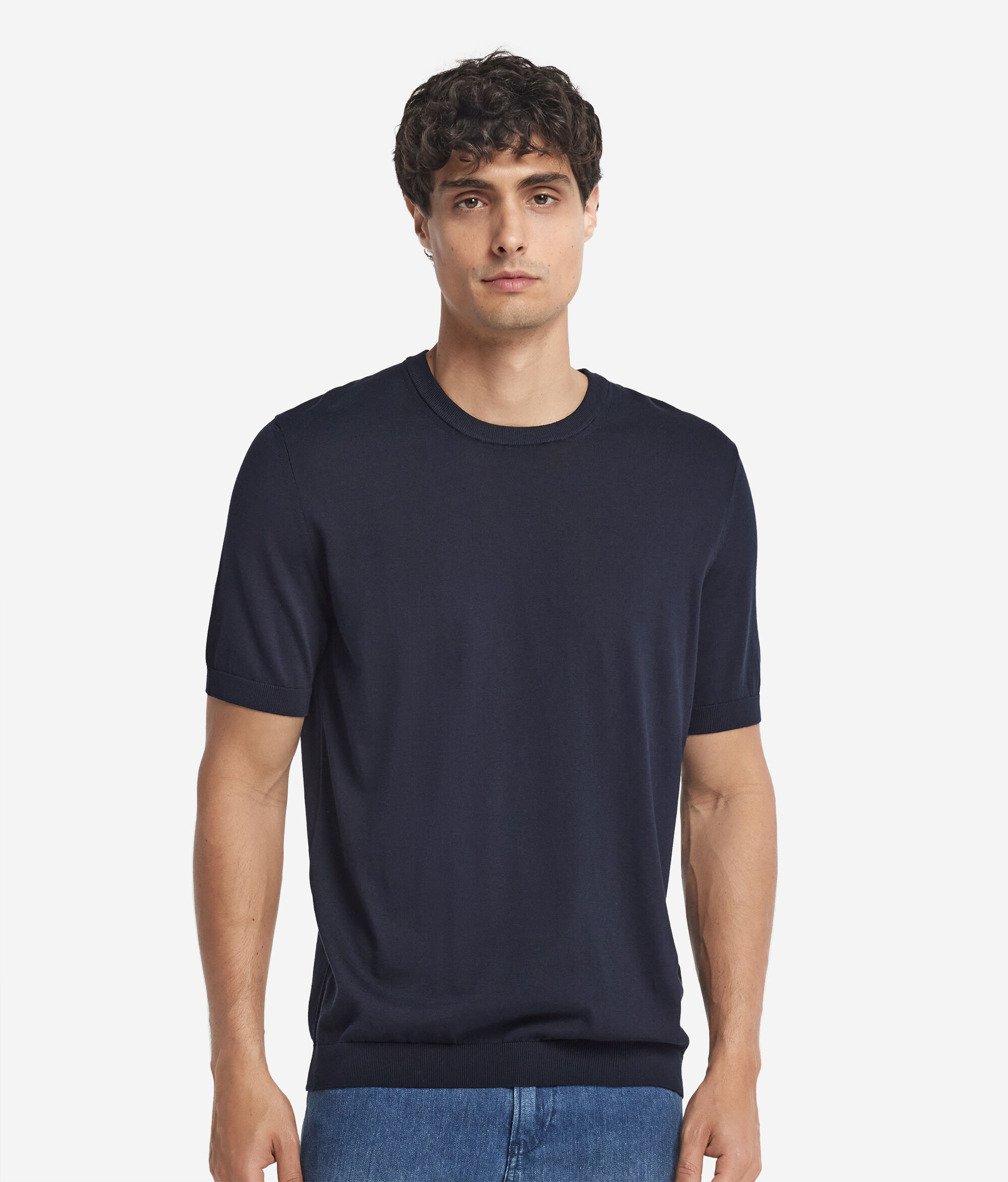 T-shirt à col rond et manches courtes en coton frais