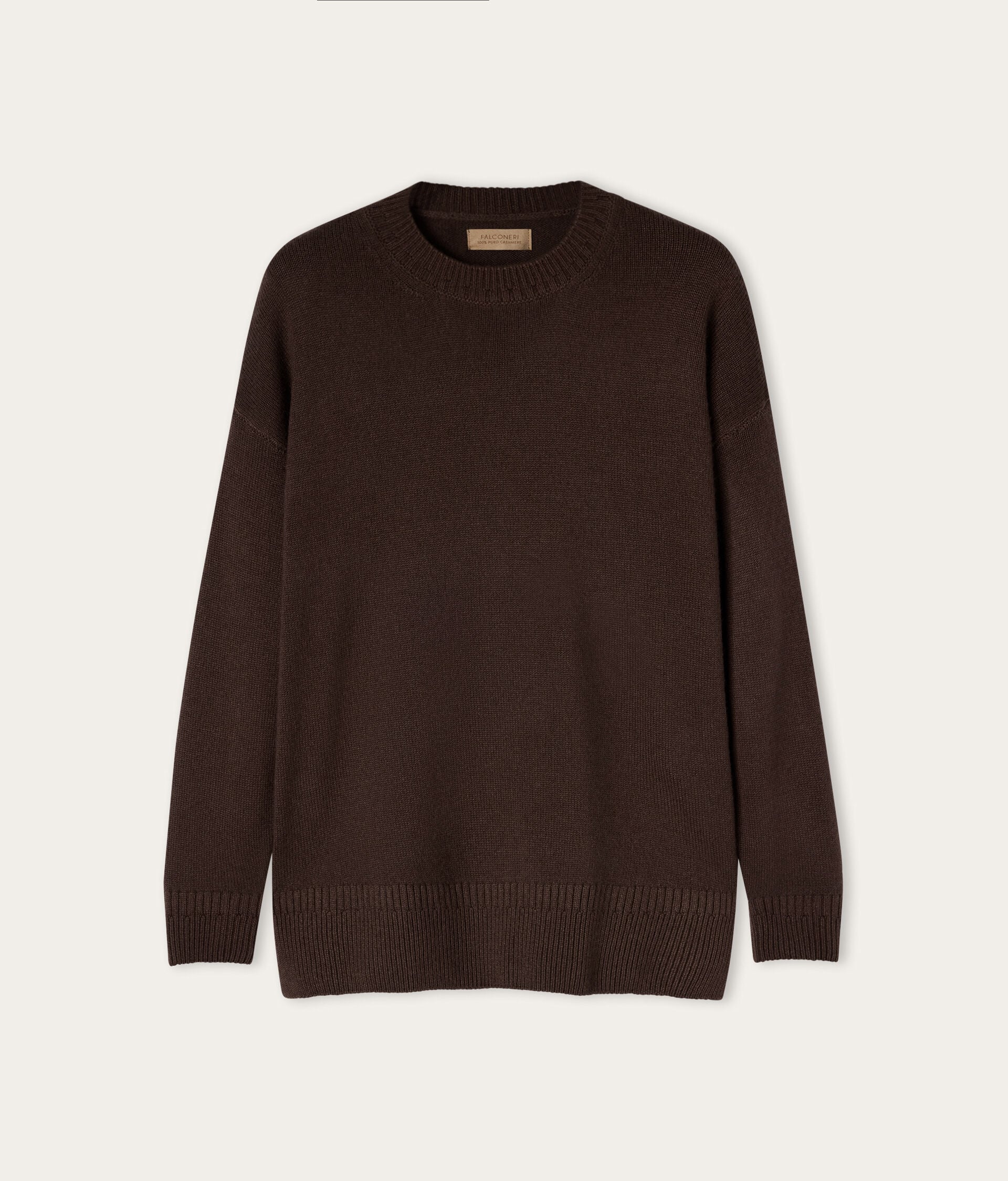 Girocollo con spacchi coste diverse in Cashmere Ultrasoft