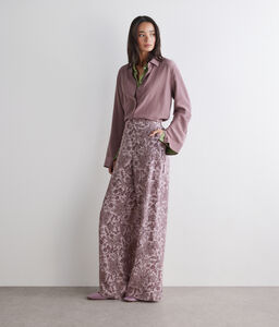 Pantalone in seta stampata - PINK
