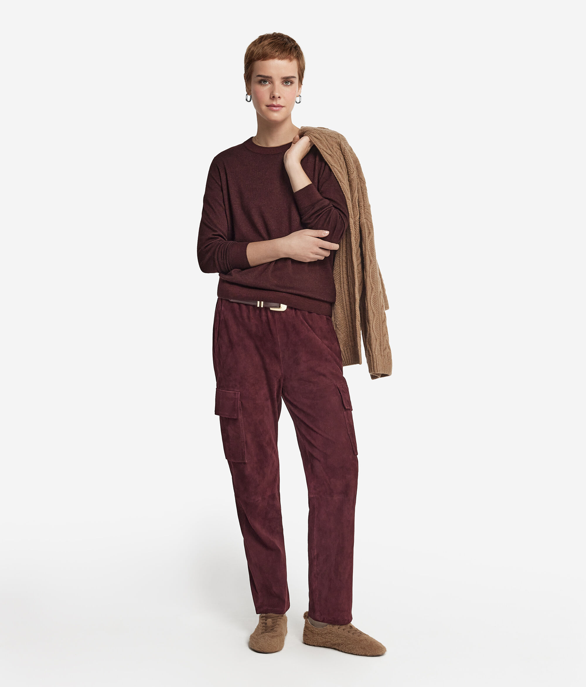 Jersey con cuello redondo de cashmere ultrafine