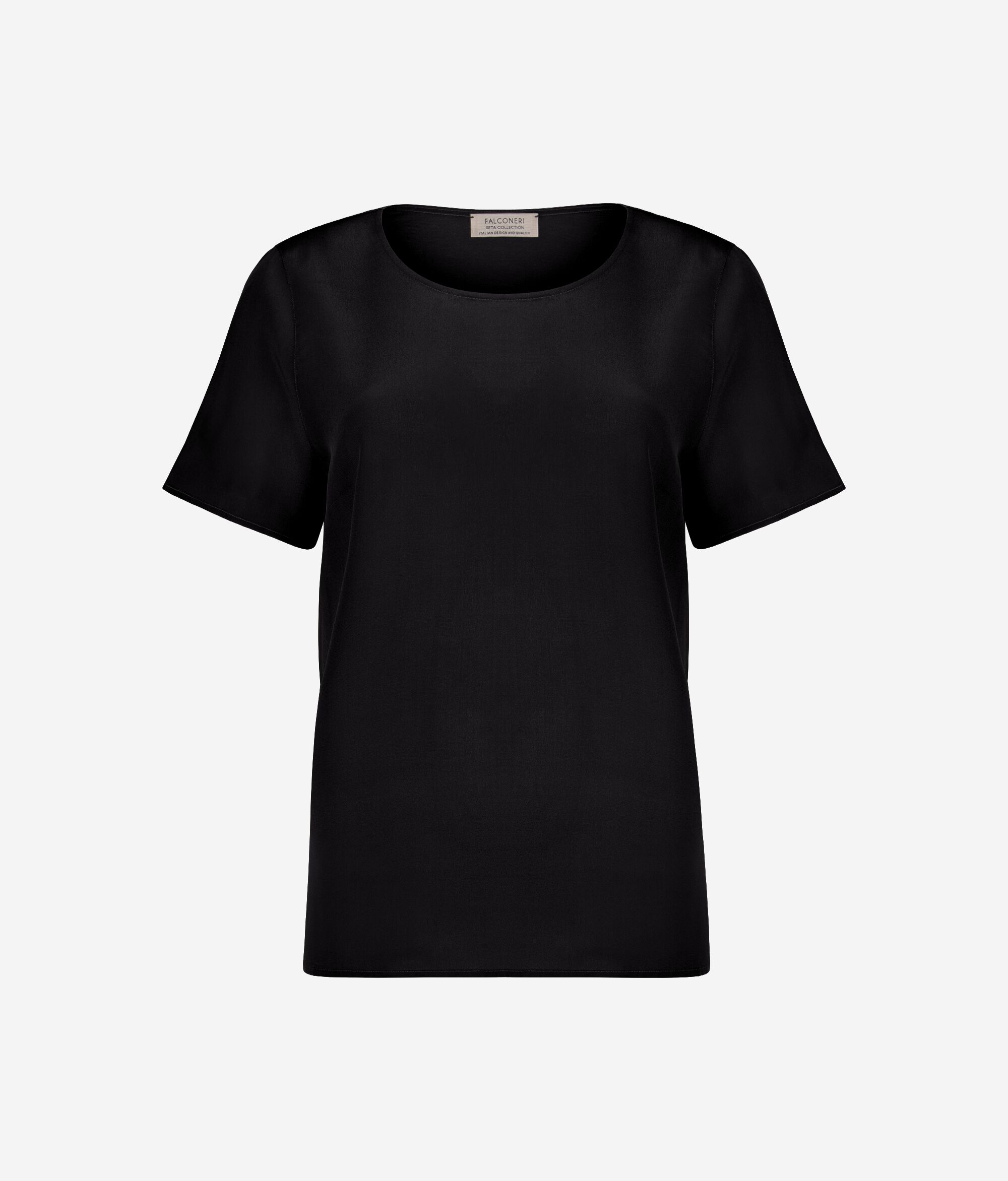 Yuvarlak Yaka İpek T-shirt