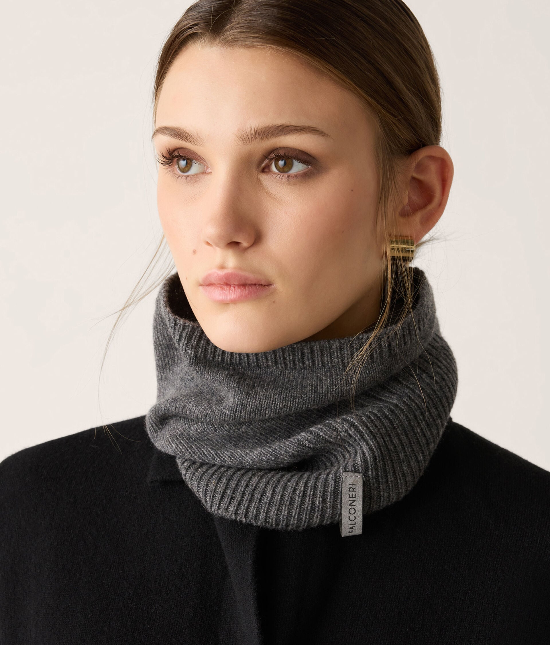 Bufanda circular Cashmere motivos de canalé