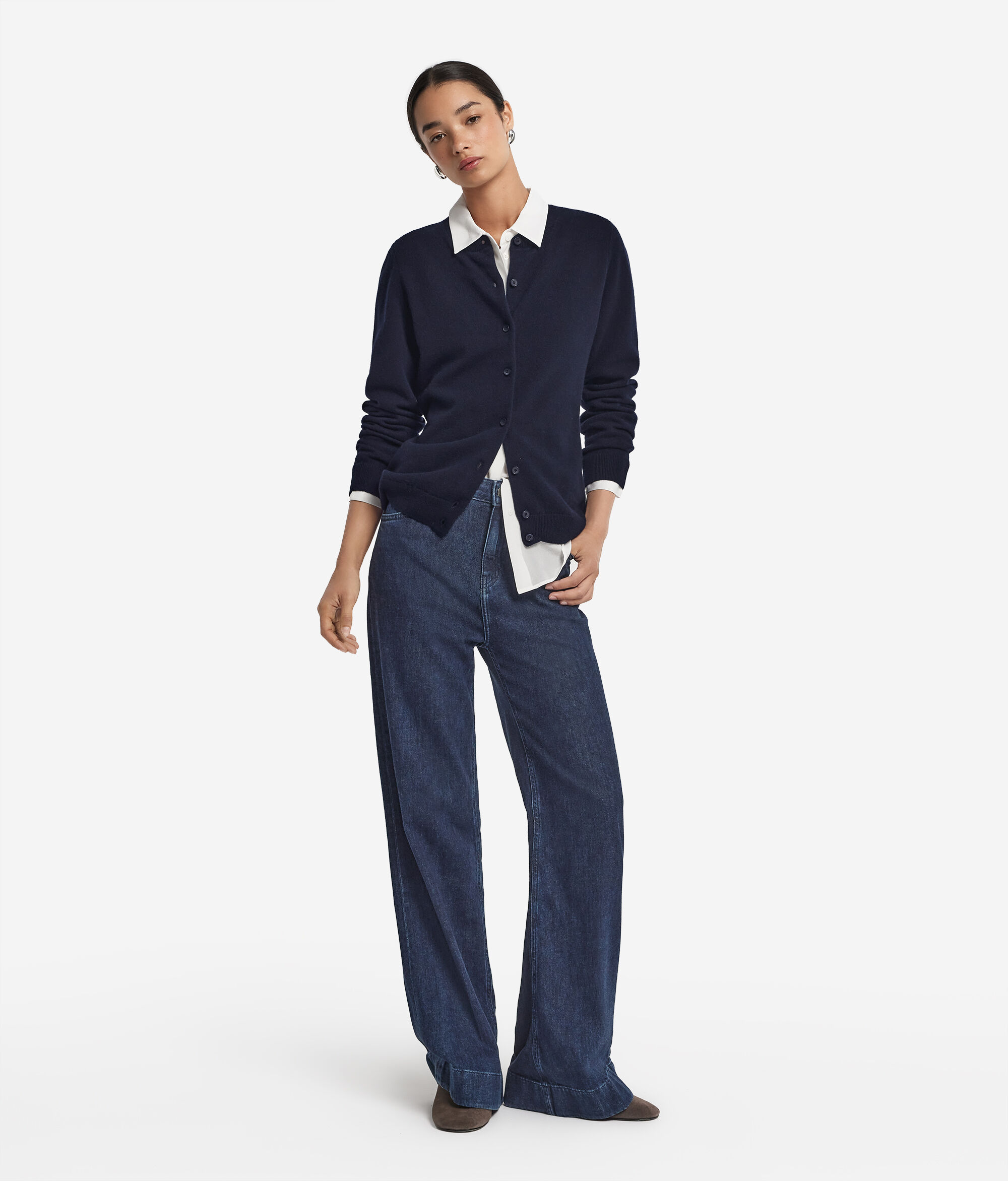 Ultrasoft Cashmere Round-Neck Cardigan
