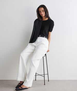 Short-Sleeved Silkfine Cashmere crew neck