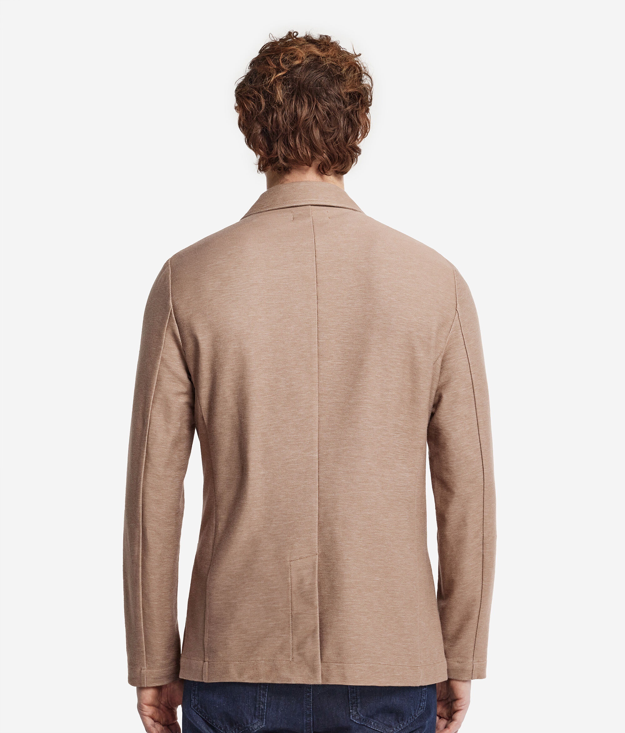Denim-Effect Jersey Jacket
