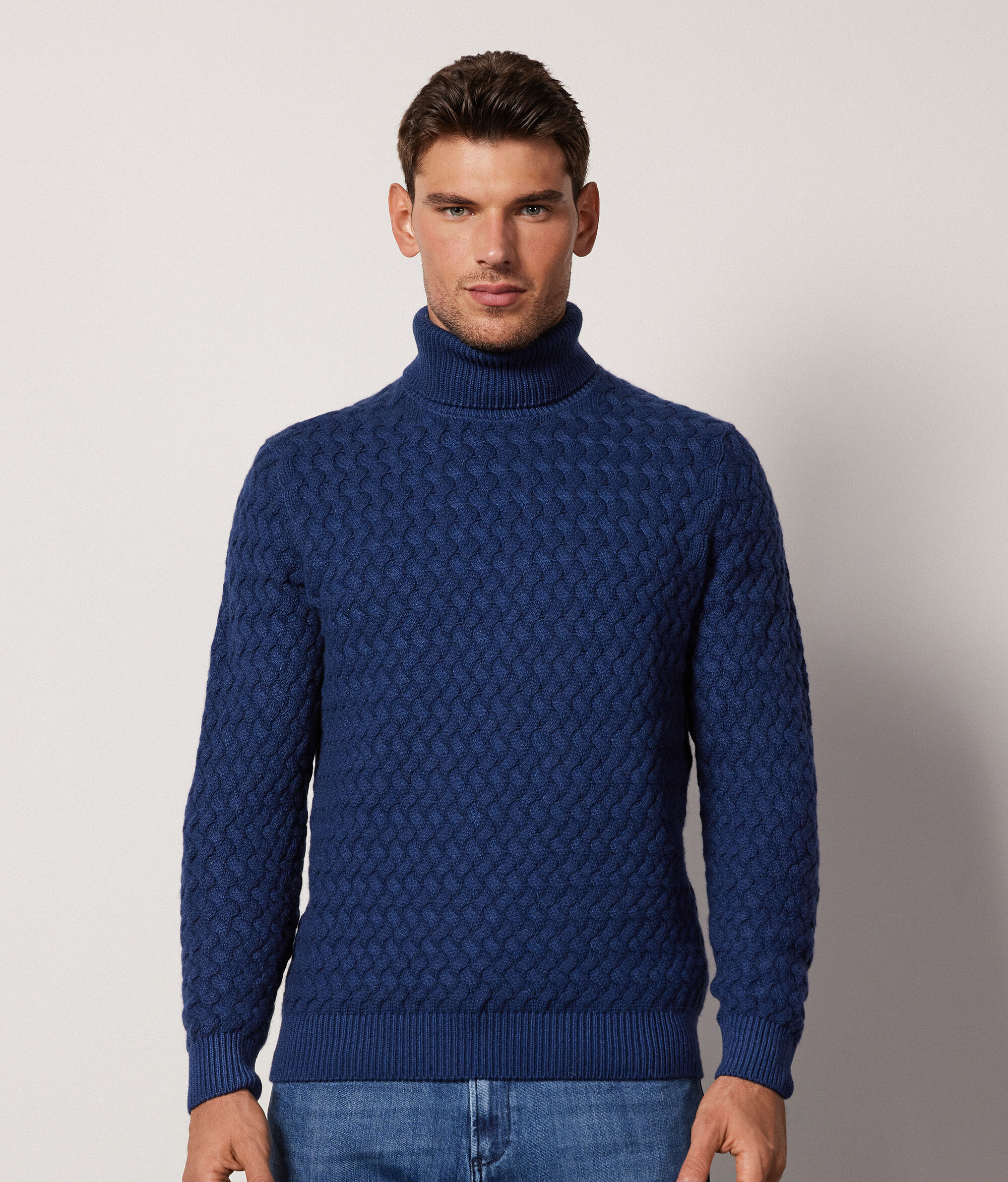 Ultrasoft Cashmere Purl Stitch Turtleneck