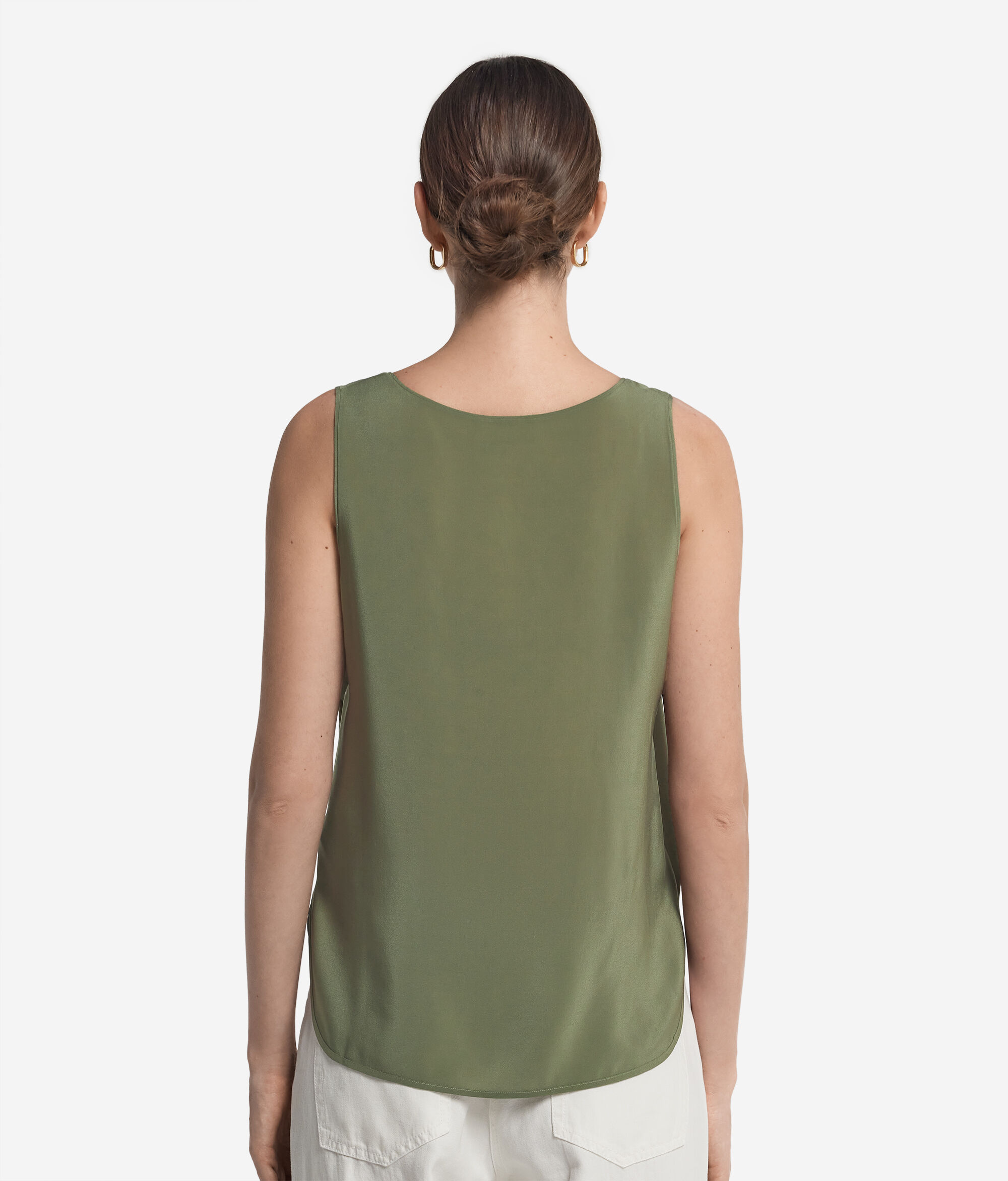 Silk Scoop Neck Tank Top