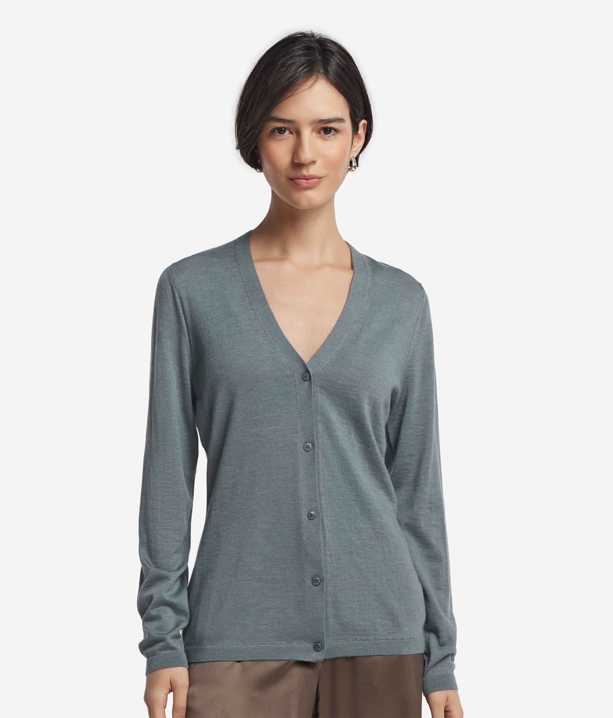 Strickjacke mit V-Ausschnitt aus Kaschmir Ultrafine