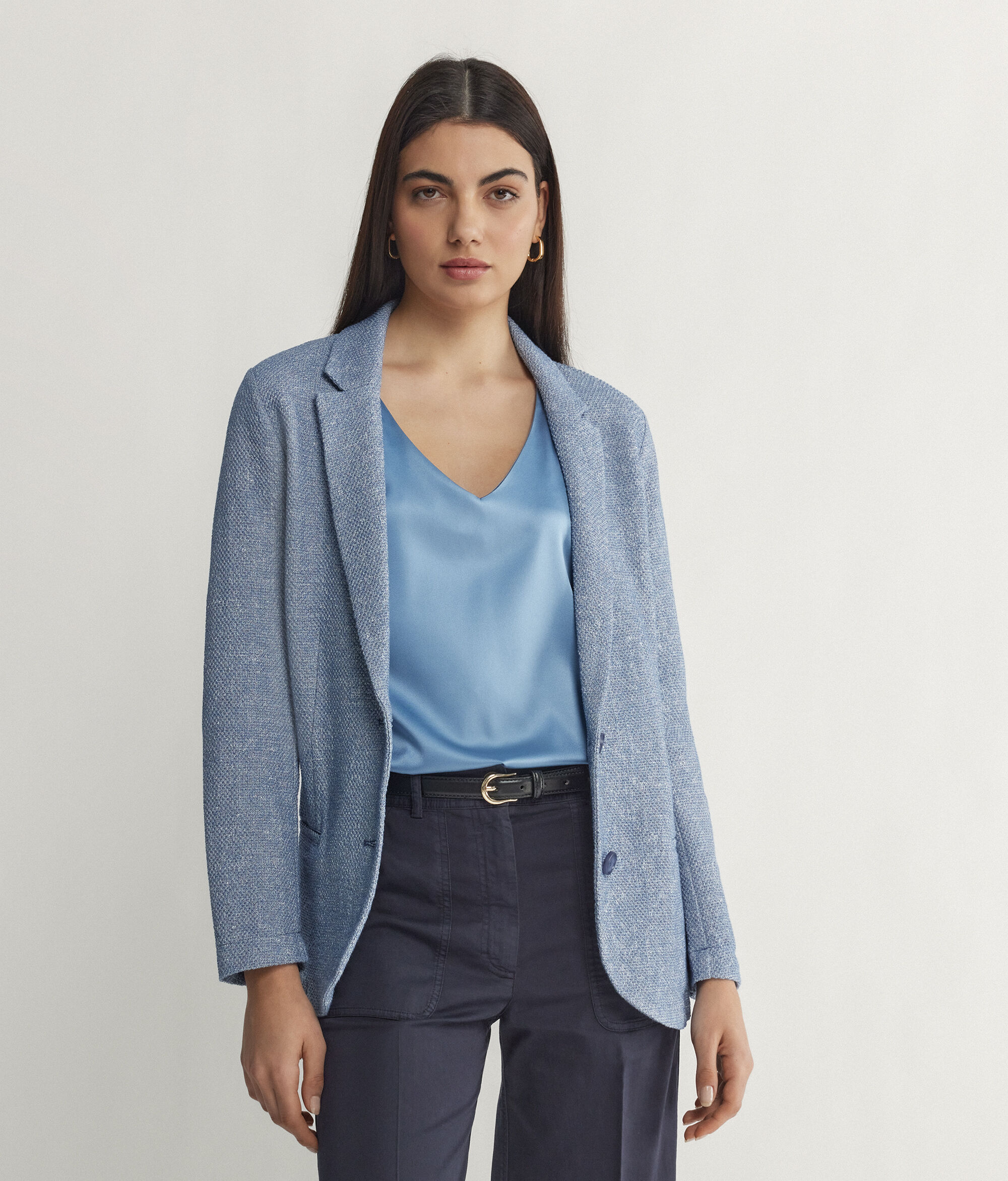 Blouse femme en soie à col en V
