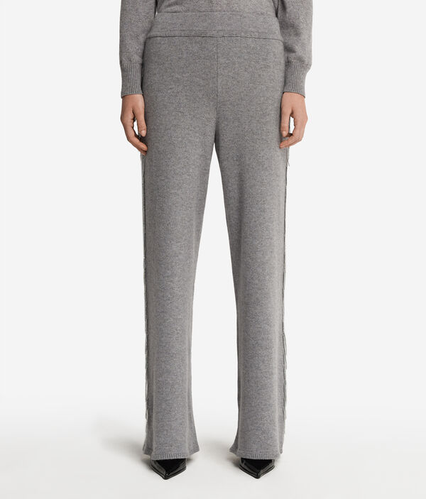 Брюки из кашемира с бахромой