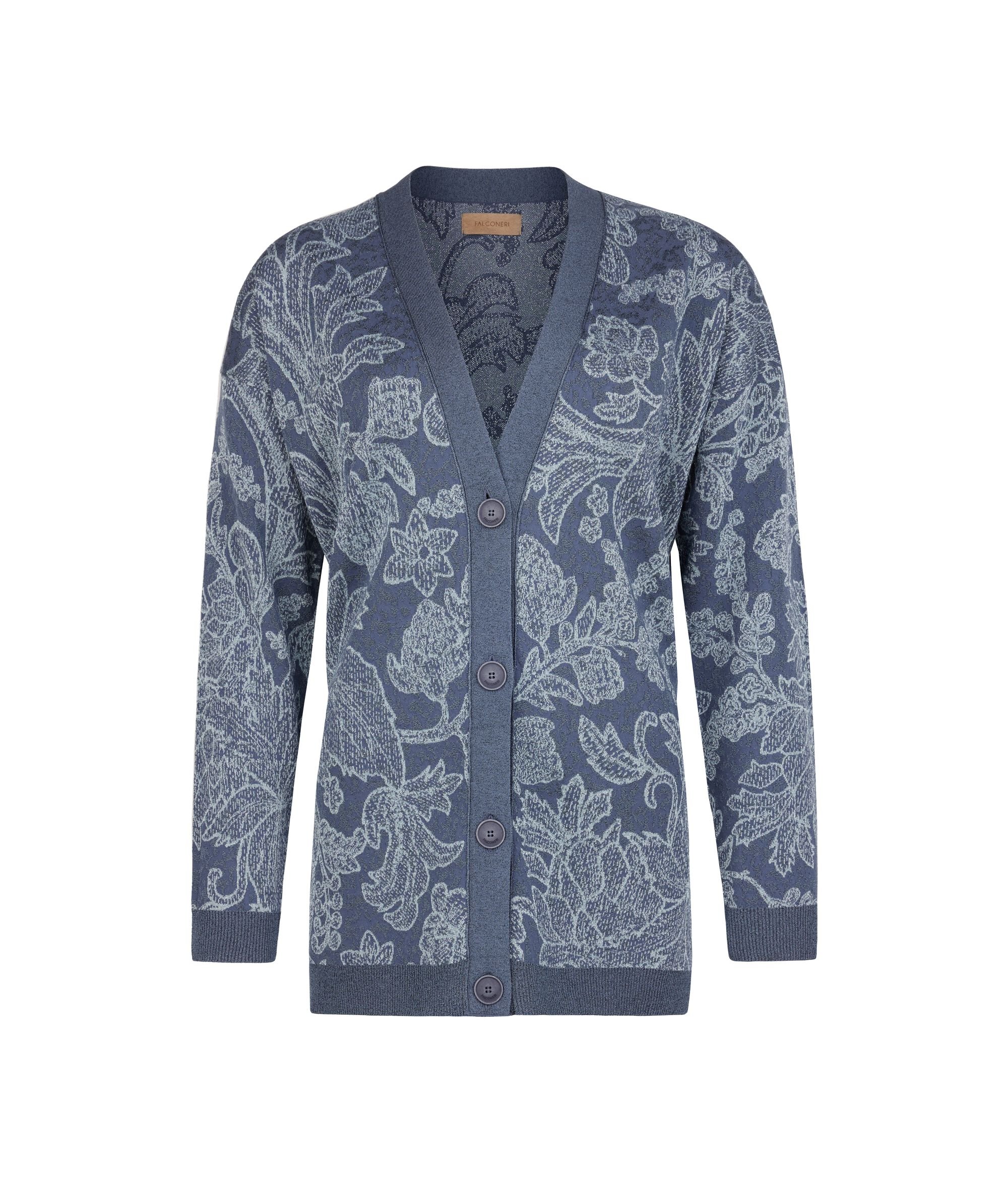 Kardigan od žakarda s botaničkim uzorkom