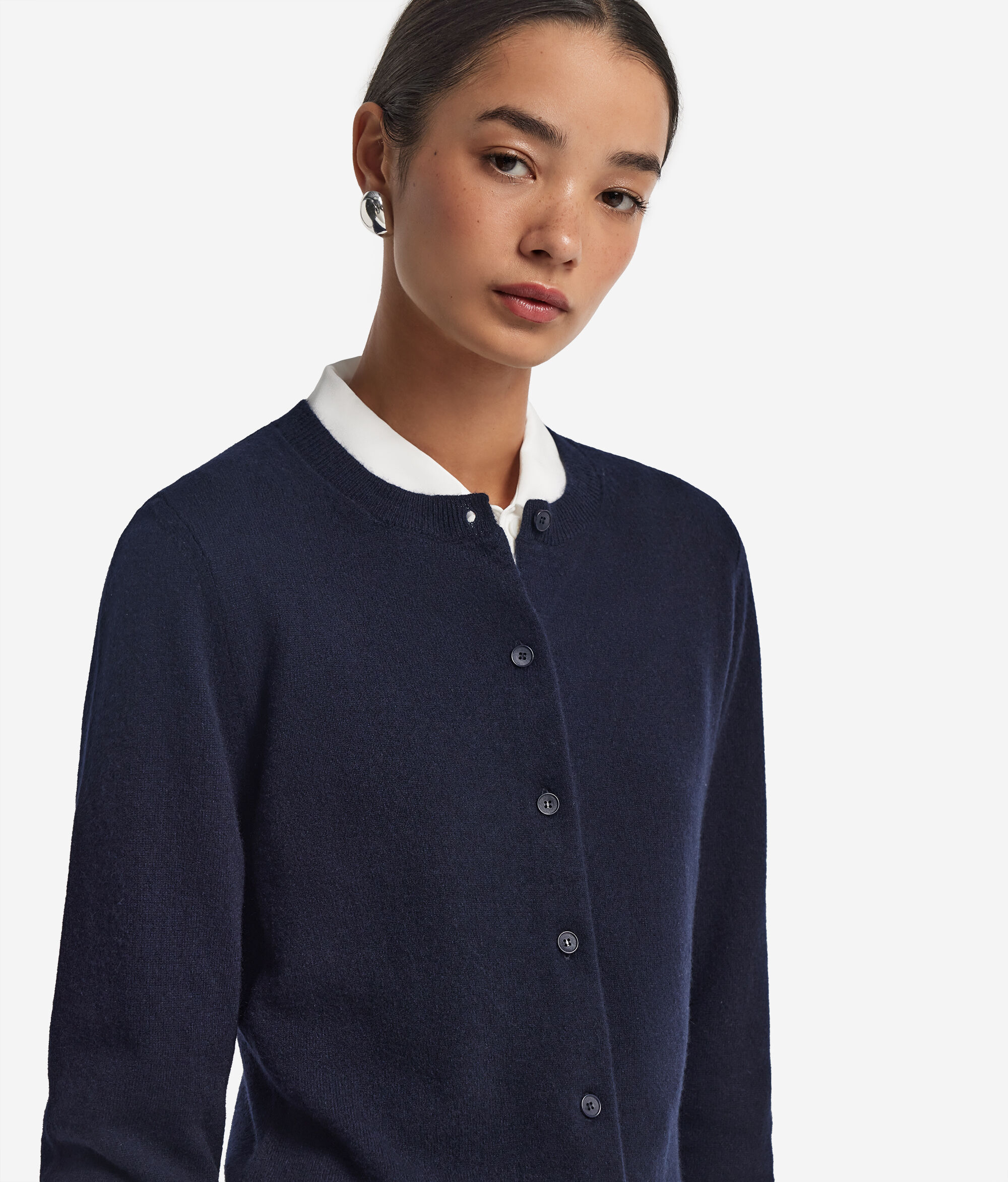 Ultrasoft Cashmere Round-Neck Cardigan