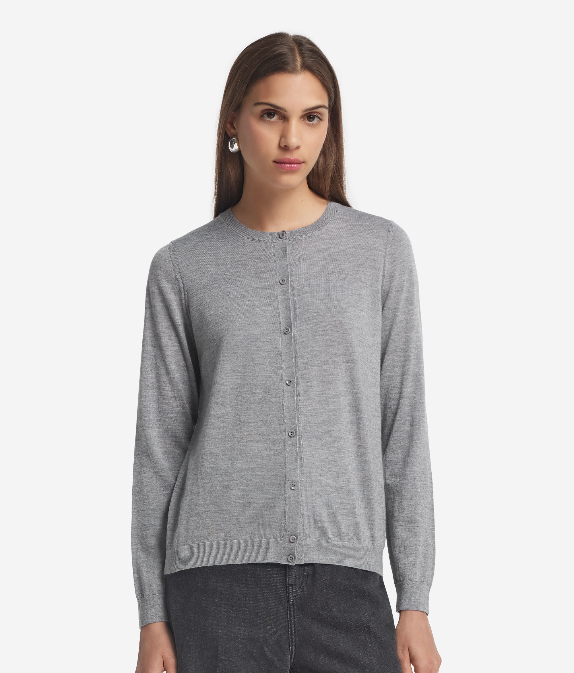 Gilet femme à col rond en cachemire ultra-fin