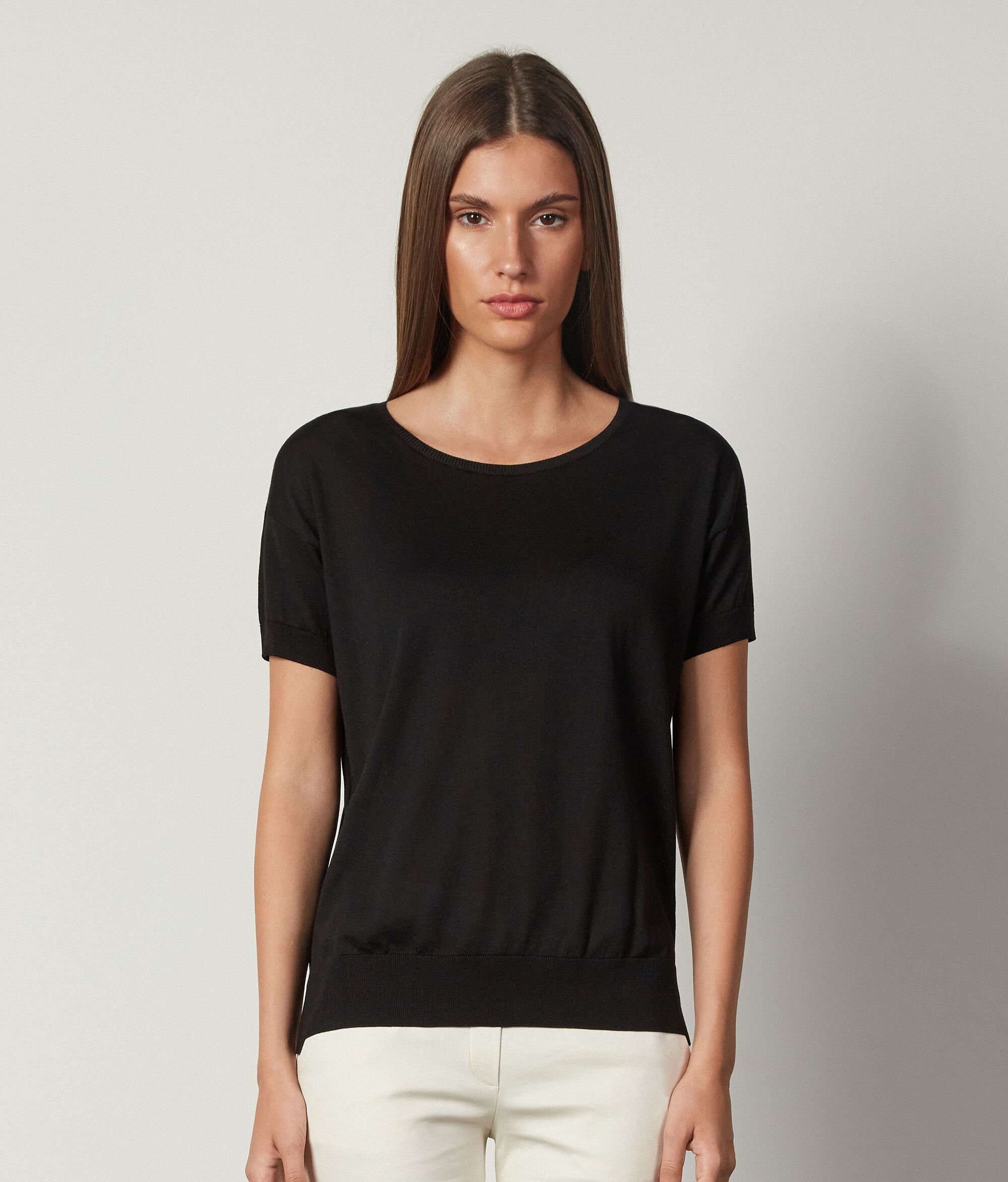 Silk and Cotton Crewneck Sweater