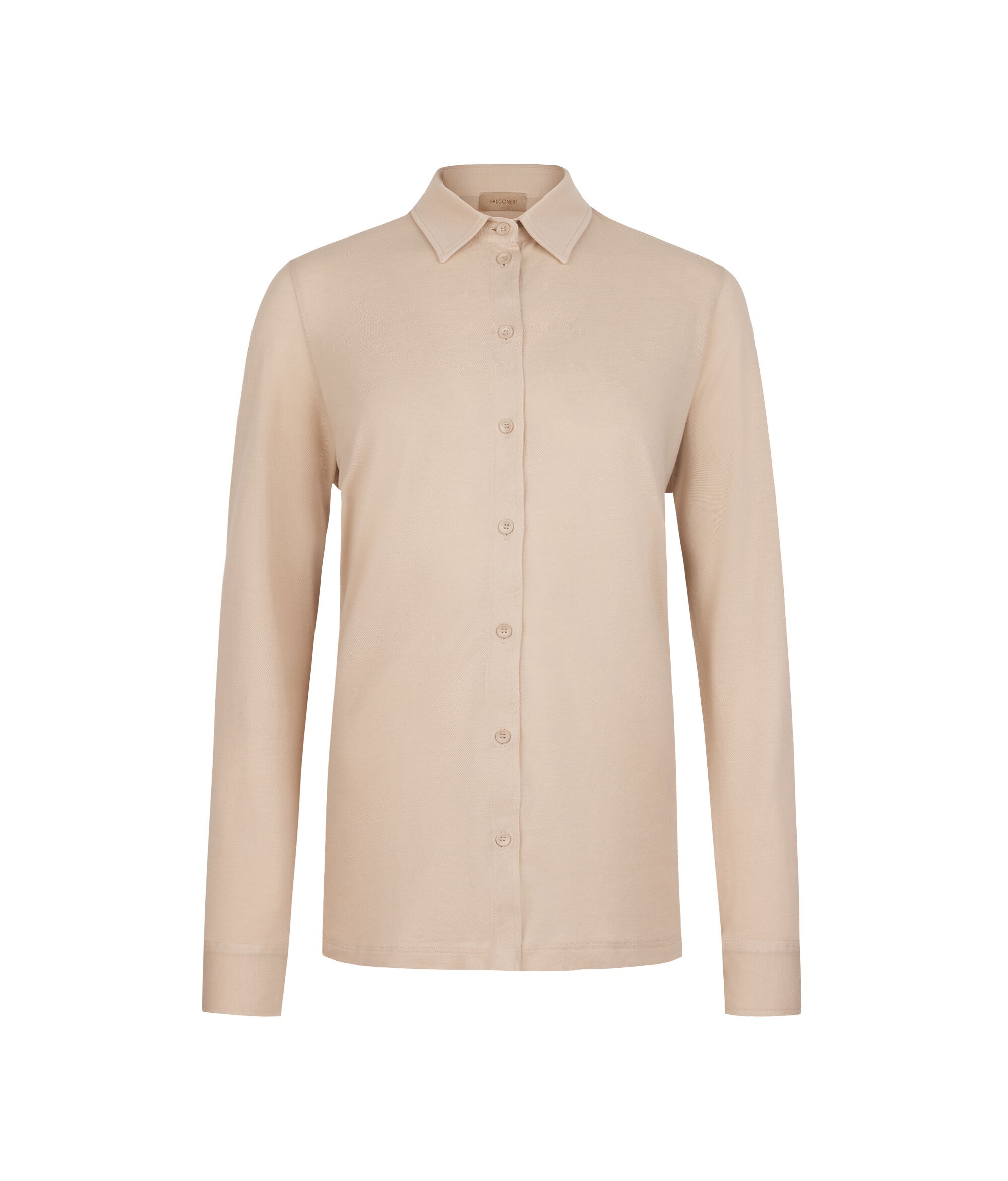 Cotton and Silk Long-Sleeved Piqué Shirt