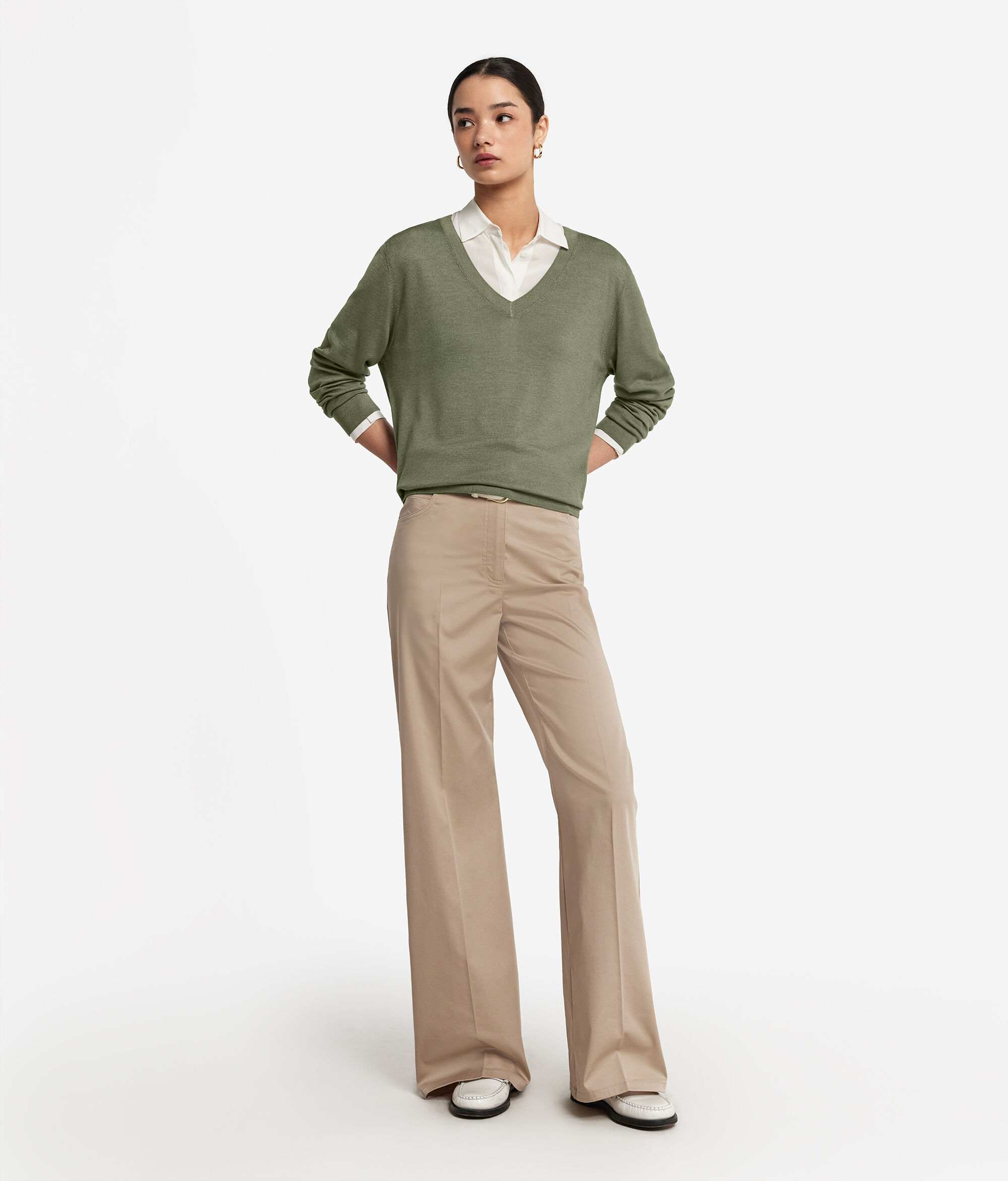 Pullover mit V-Ausschnitt aus Kaschmir Ultrafine