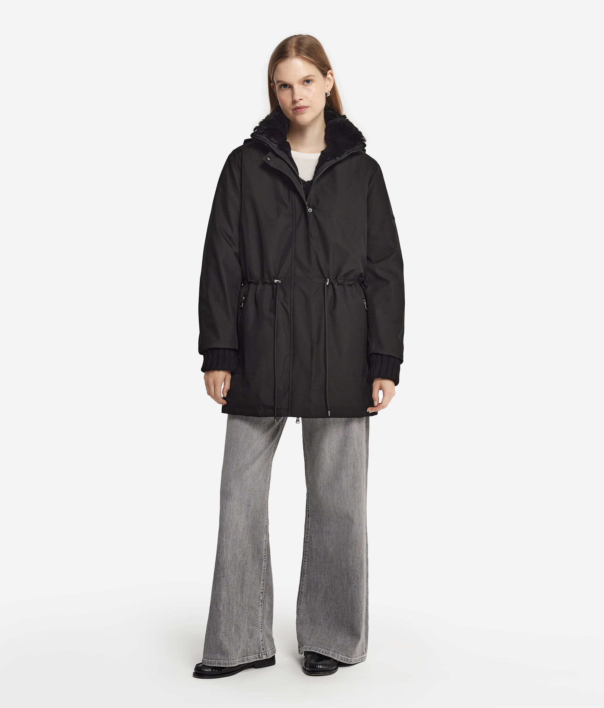 Двусторонняя парка с подкладкой из кроличьего меха