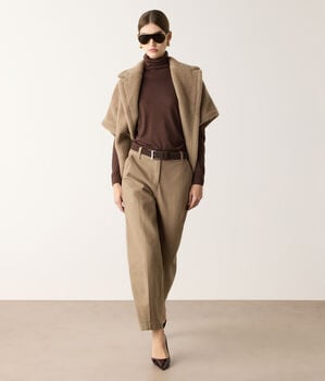 Cotton cashmere cigarette trousers