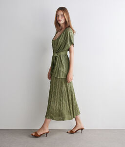 Kimono treccia coste lamé - GREEN