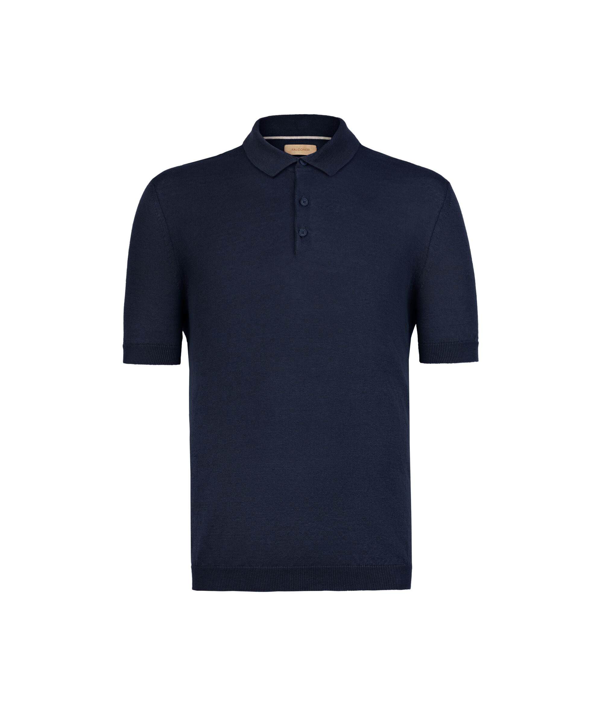 Poloshirt aus Leinen-Baumwollmischung mit kurzen Ärmeln
