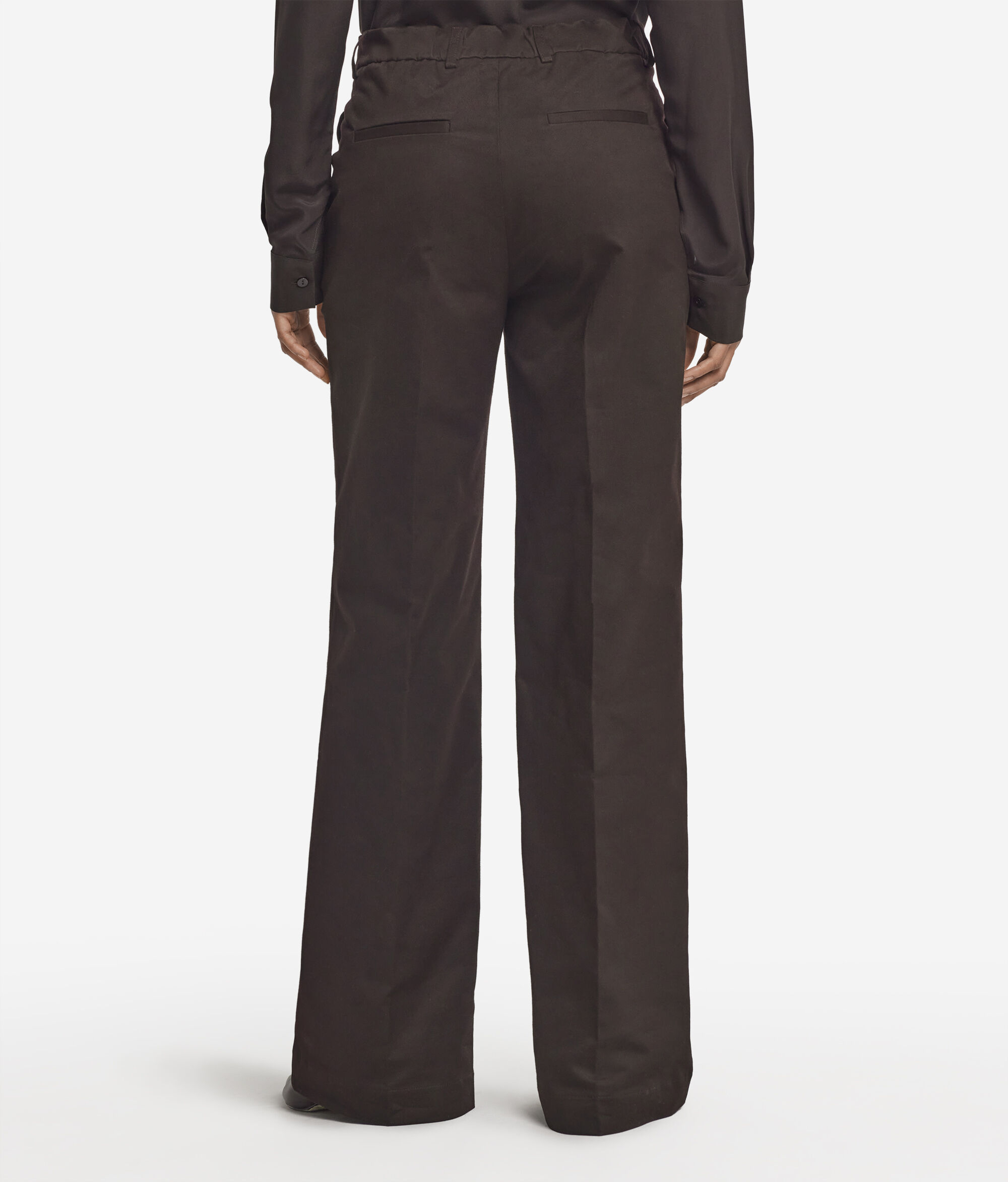 Pantalon large en coton et cachemire