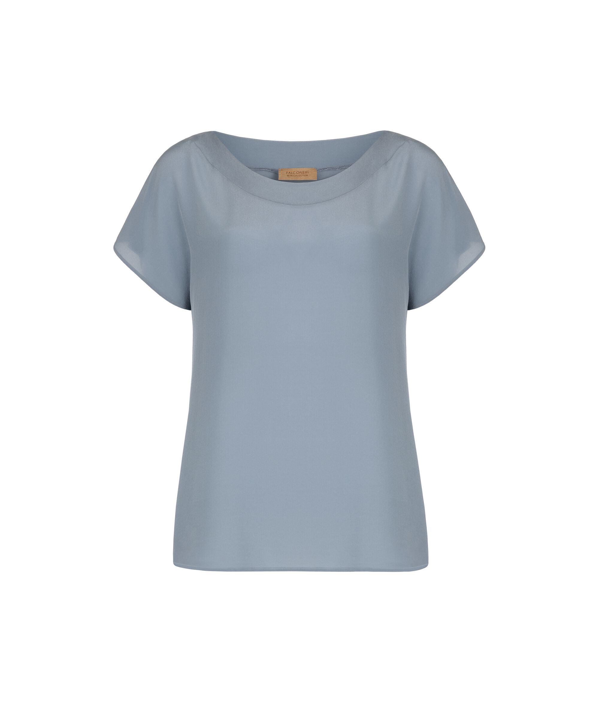T-shirt Scollo Barchetta in Seta e Modal
