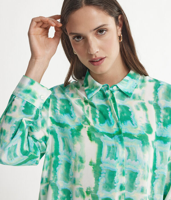 Рубашка из принтованного шелка