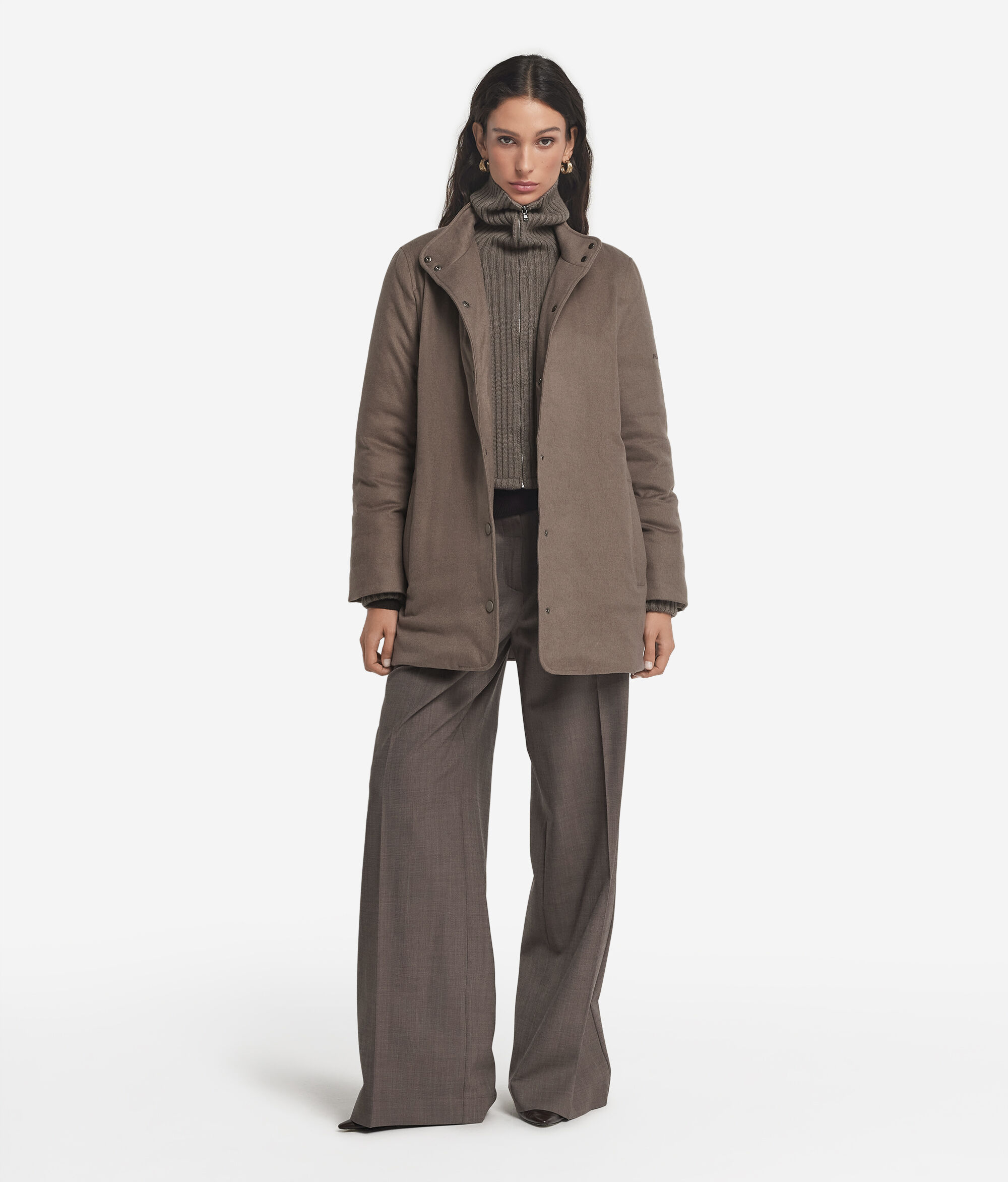 Пуховик из шелка и кашемира