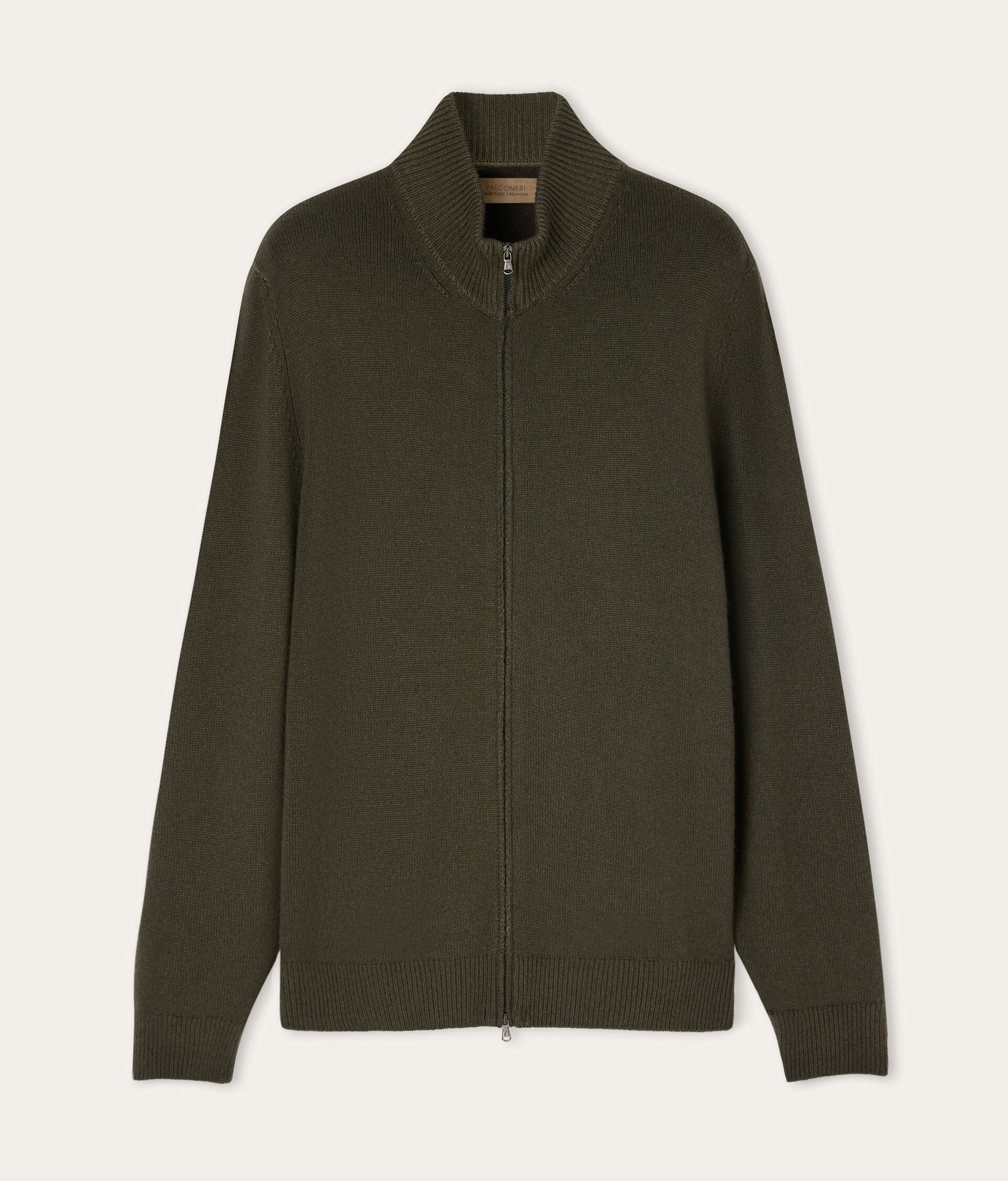 Cardigan con zip in Cashmere Ultrasoft
