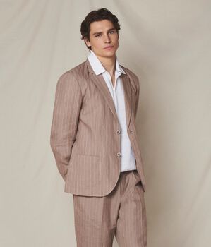 Sacou din in cu dungi subțiri