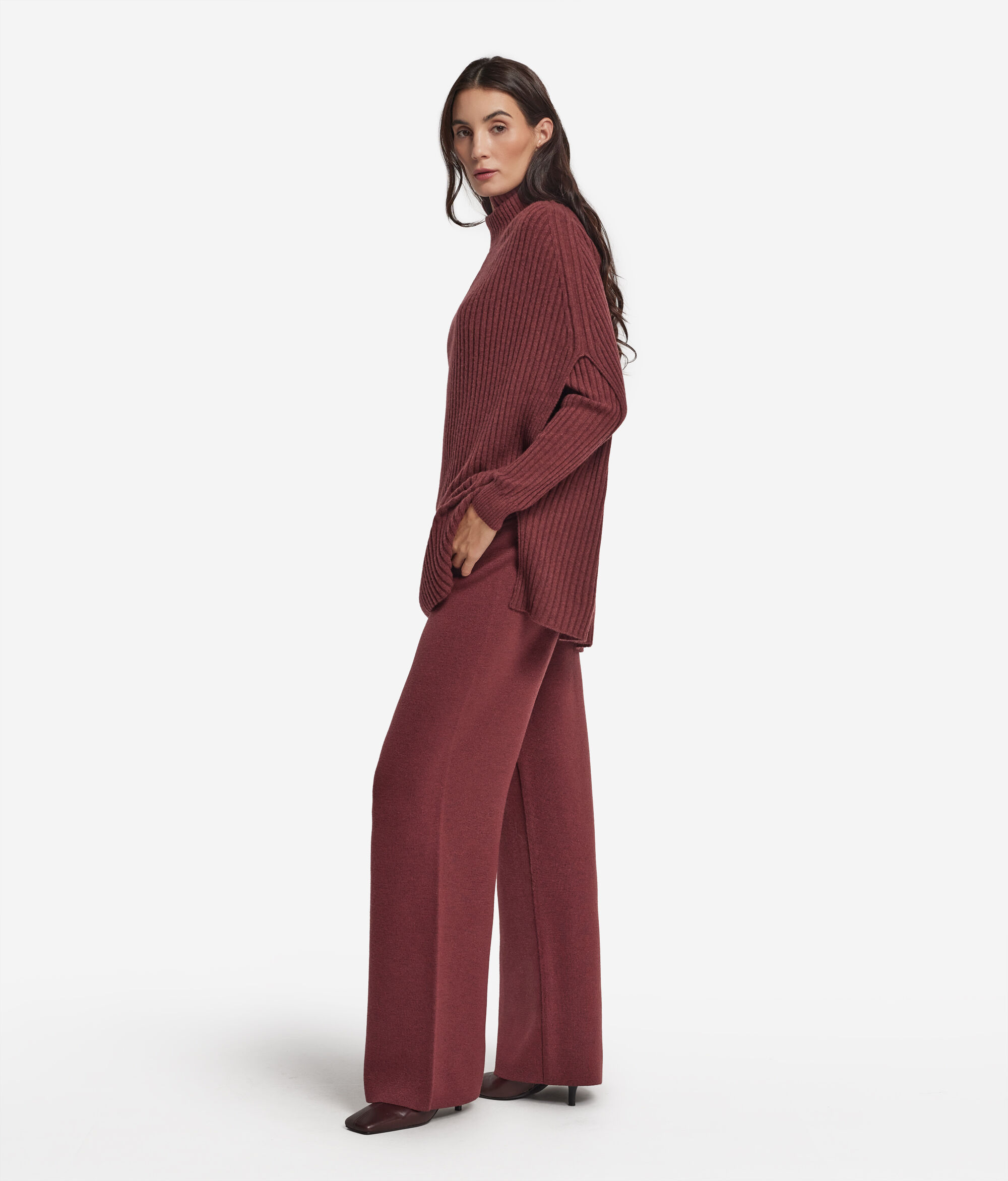 Široke hlače od lamé vune