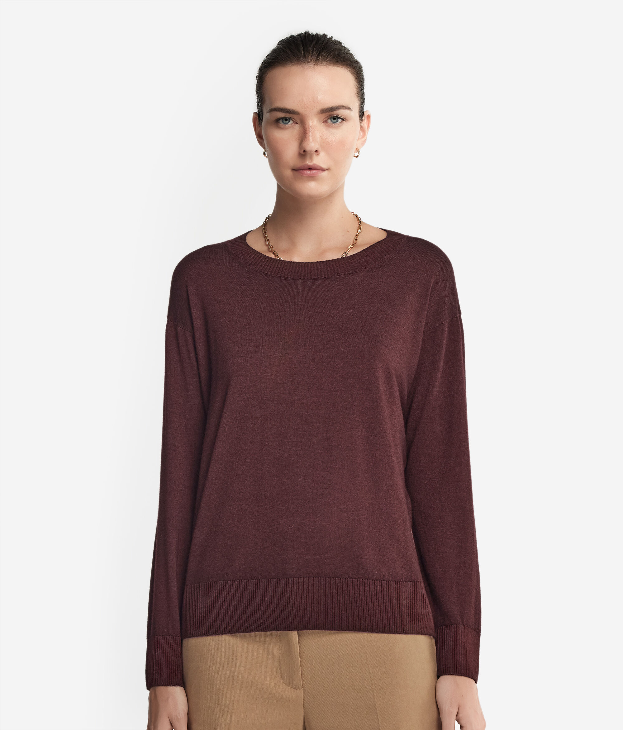 Maglia Girocollo in Cashmere con spacchi